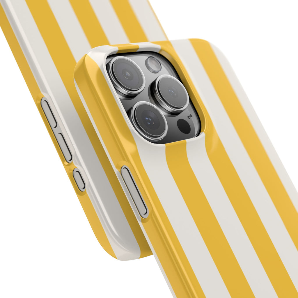 Yellow Stripe Phone Case — Bright Vertical Striped Snap Case