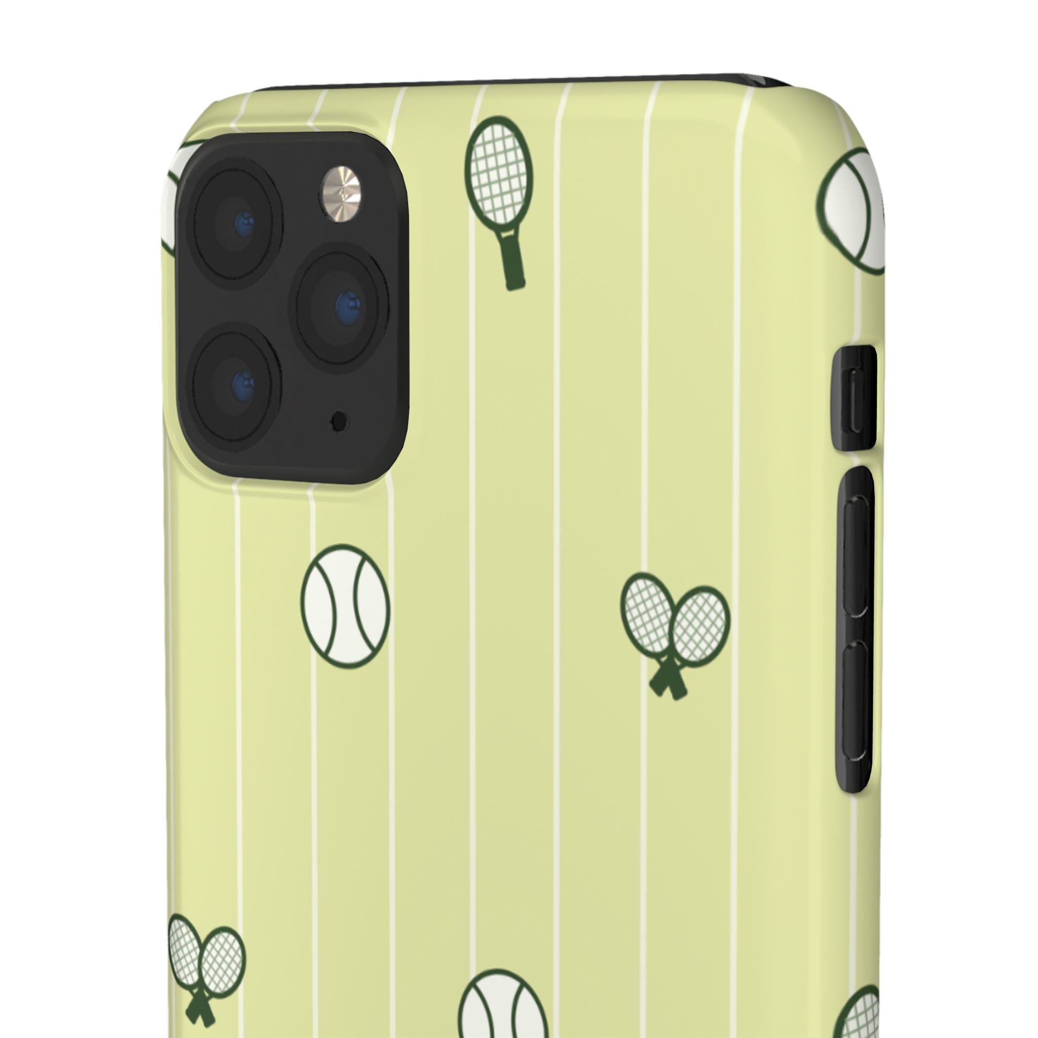 Tennis Pattern Phone Case — Yellow Racket & Ball Snap Case