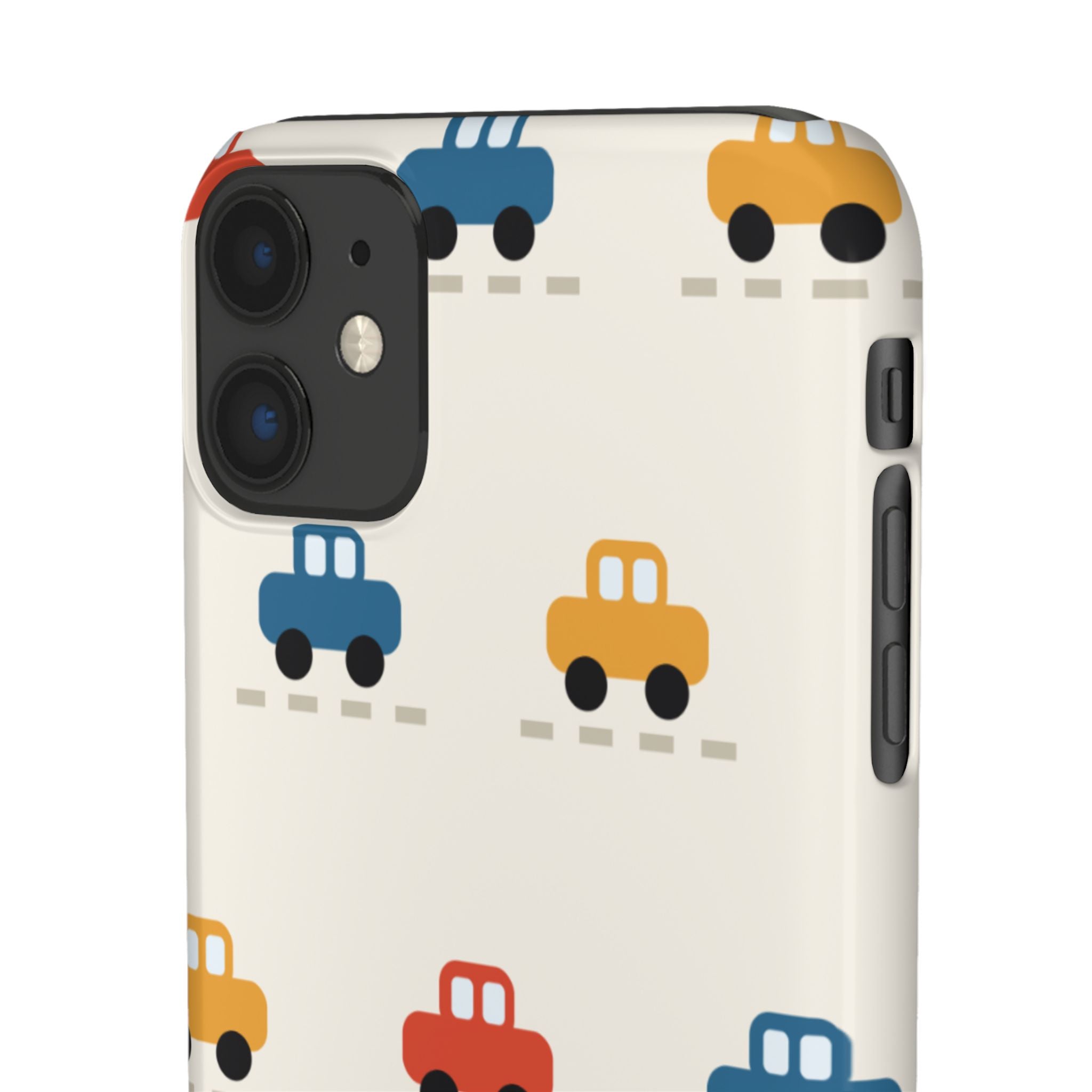Cute Retro Toy Car Phone Case — Colorful Kids Pattern Snap Case