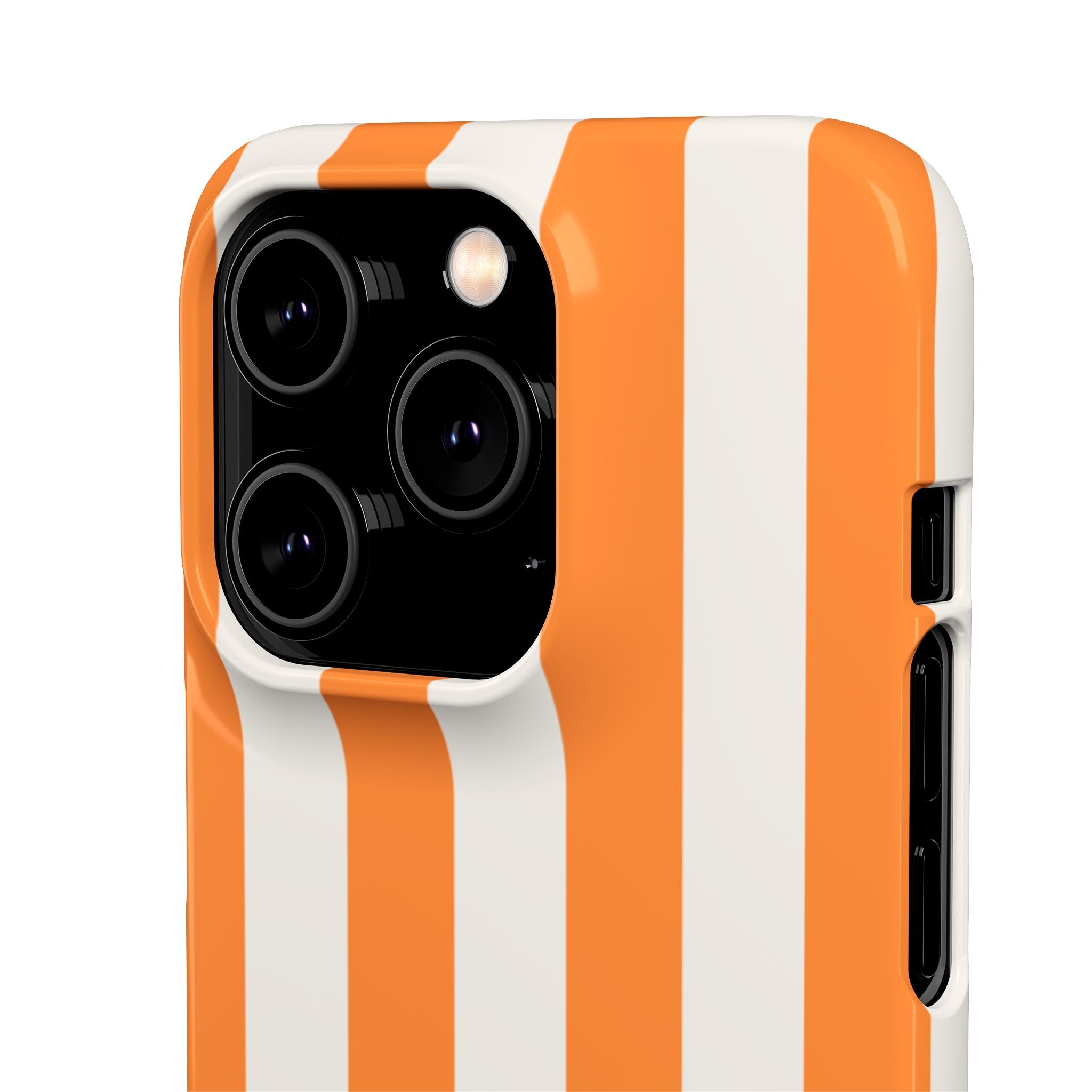 Striped Orange Snap Phone Case — Bold Retro Vertical Stripes iPhone Cover