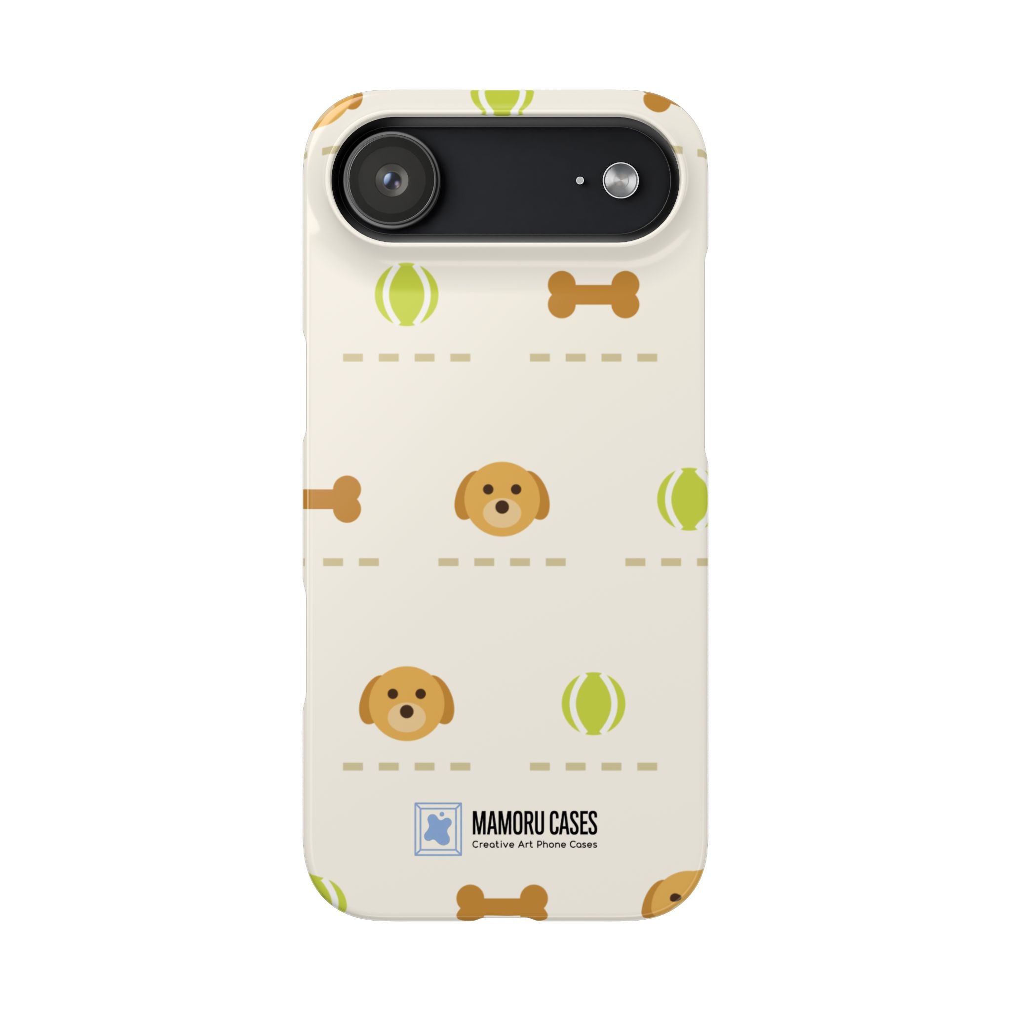 Cute Puppy Pattern Phone Case — Dog, Bone & Tennis Ball Snap Case
