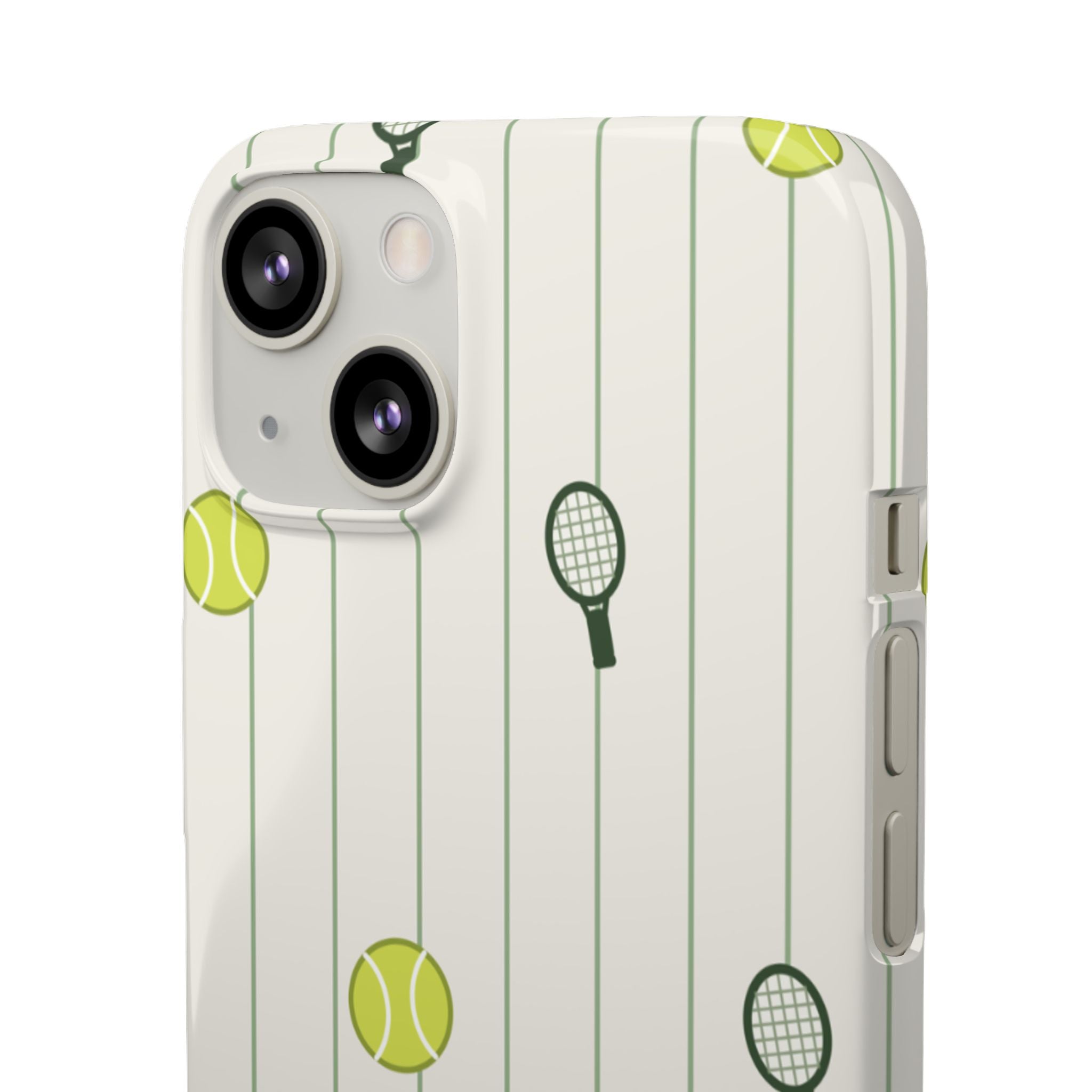 Tennis Pattern Phone Case — Rackets & Tennis Balls Protective Snap Case
