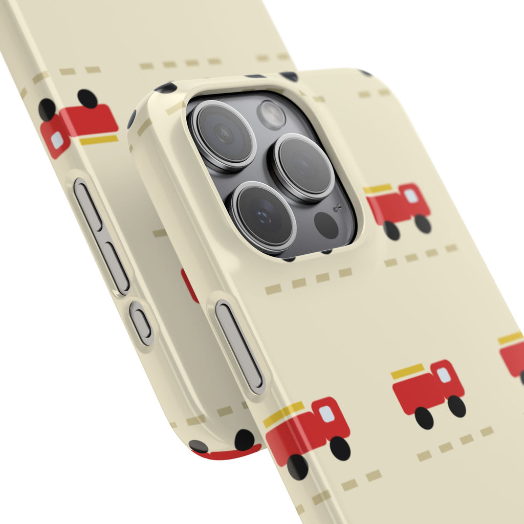 Fire Truck Pattern Phone Case — Cute Retro Kids iPhone Cover