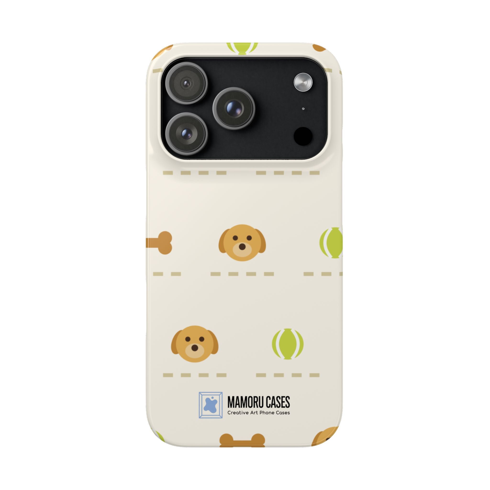 Cute Puppy Pattern Phone Case — Dog, Bone & Tennis Ball Snap Case