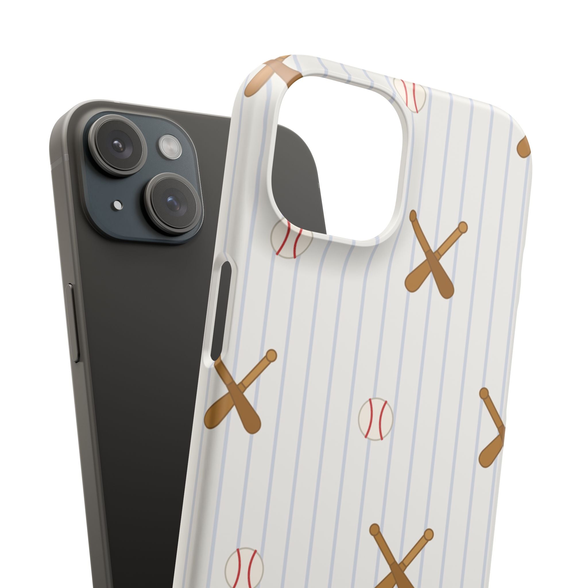 Baseball Pattern Phone Case — Bat & Ball Snap Case