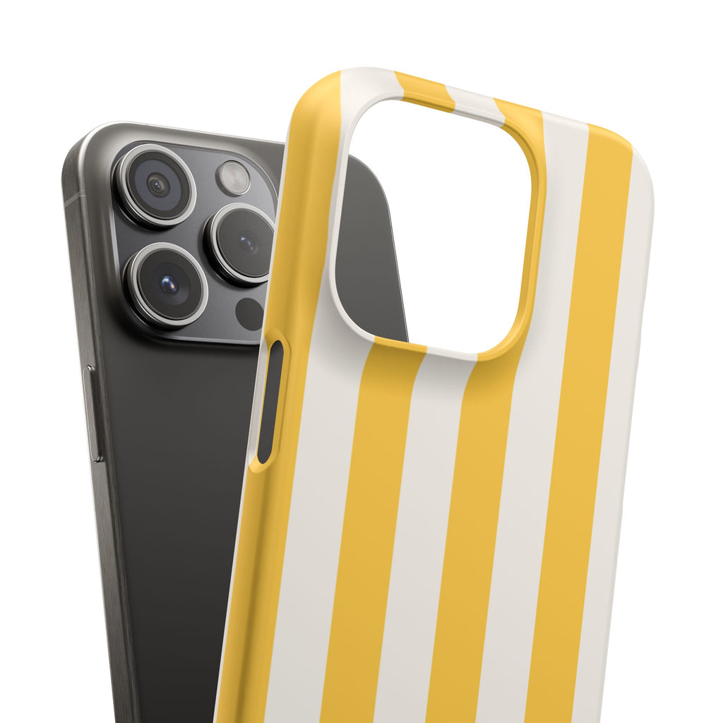 Yellow Stripe Phone Case — Bright Vertical Striped Snap Case