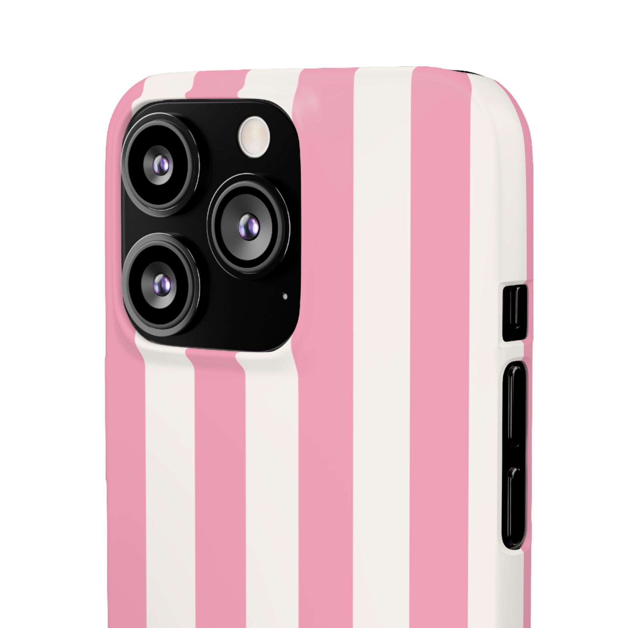 Pink & White Stripe Snap Phone Case — Cute Striped iPhone Cover