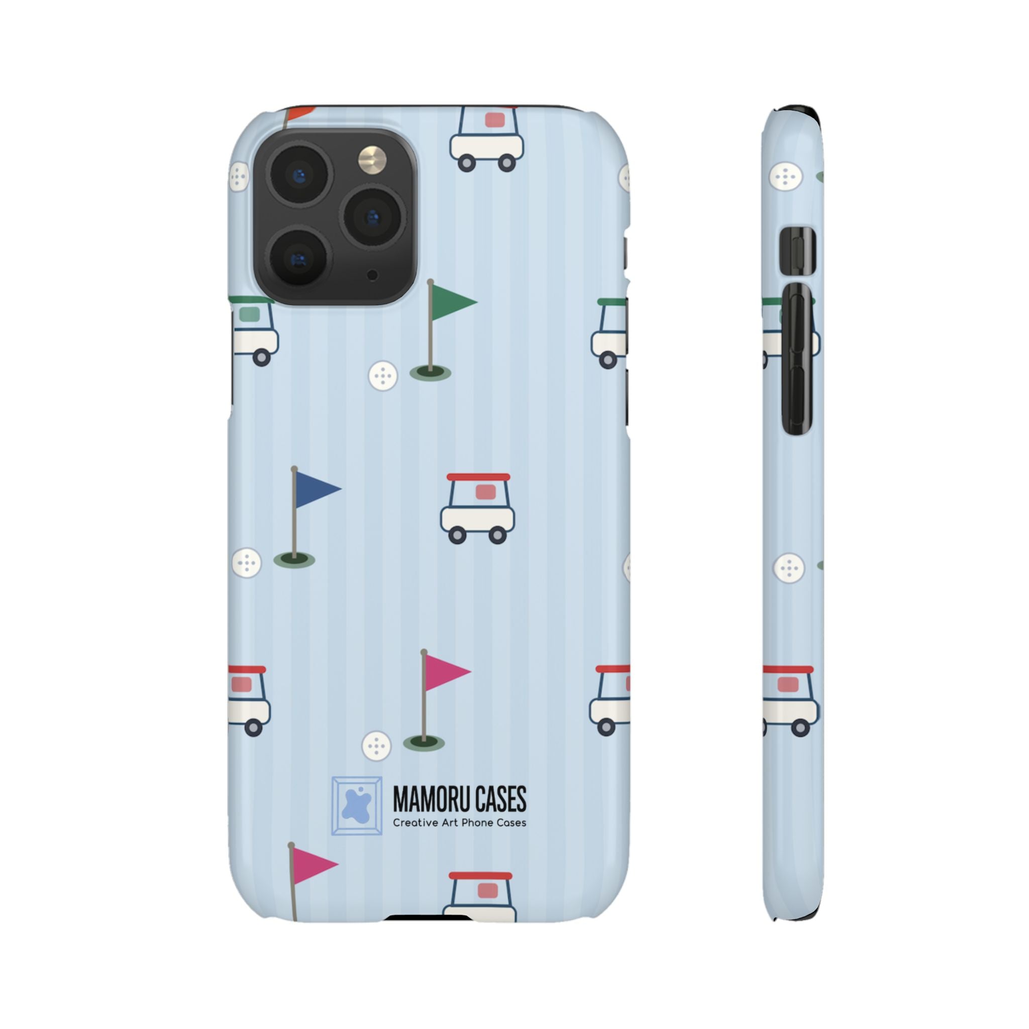 Golf Cart Pattern Phone Case – Cute Blue Golf Course Snap Case
