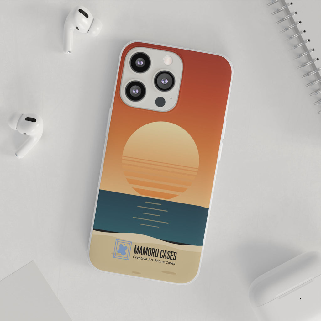 Sunset Horizon Phone Case — Minimal Beach Sunset Graphic for iPhone & Samsung