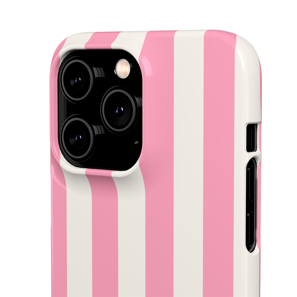 Pink & White Stripe Snap Phone Case — Cute Striped iPhone Cover