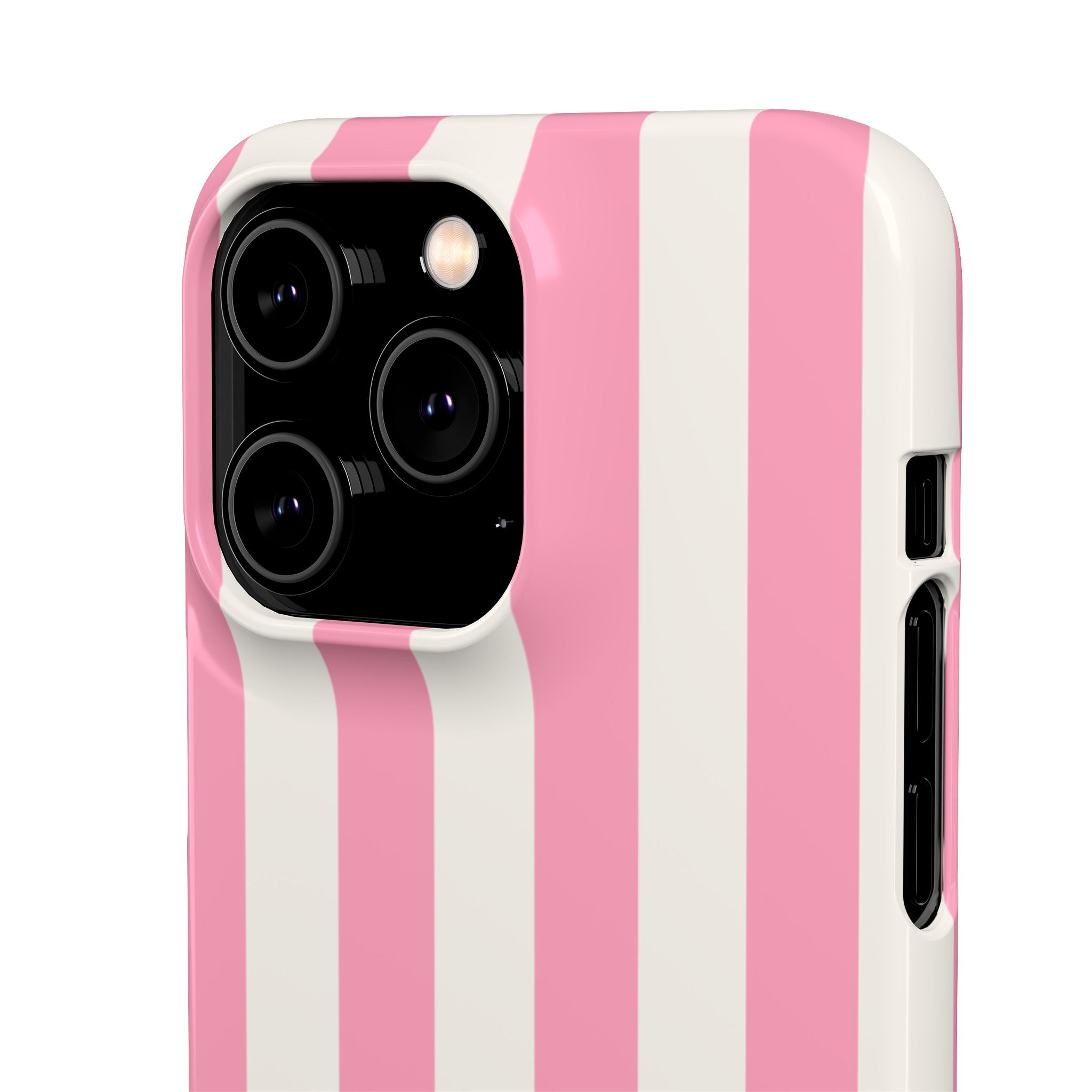 Pink & White Stripe Snap Phone Case — Cute Striped iPhone Cover