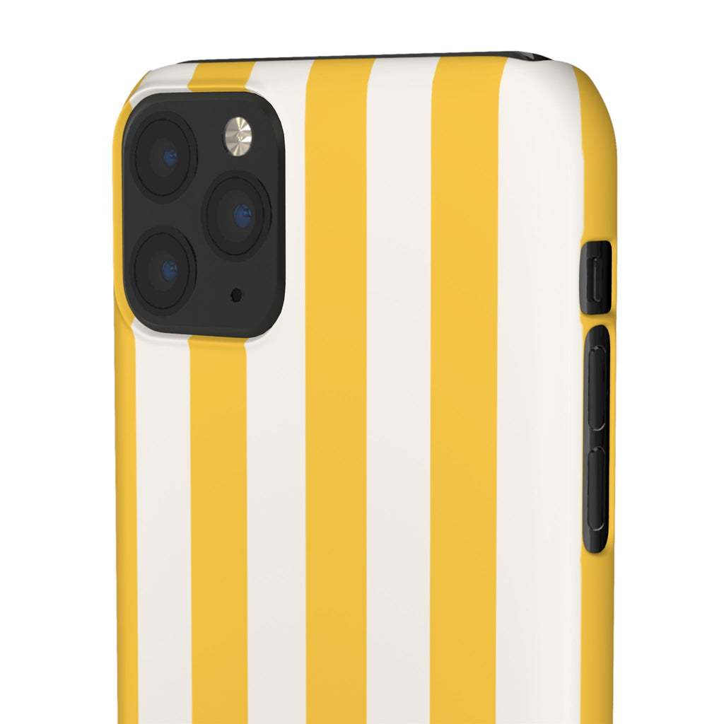 Yellow Stripe Phone Case — Bright Vertical Striped Snap Case