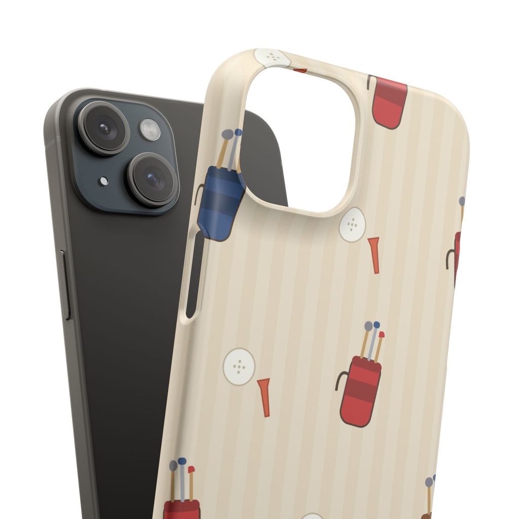 Golf Pattern Phone Case — Retro Golf Bag & Tee iPhone Case