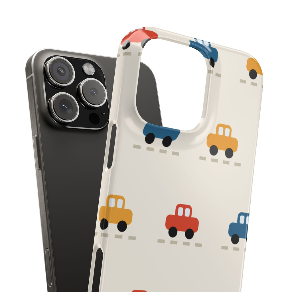 Cute Retro Toy Car Phone Case — Colorful Kids Pattern Snap Case