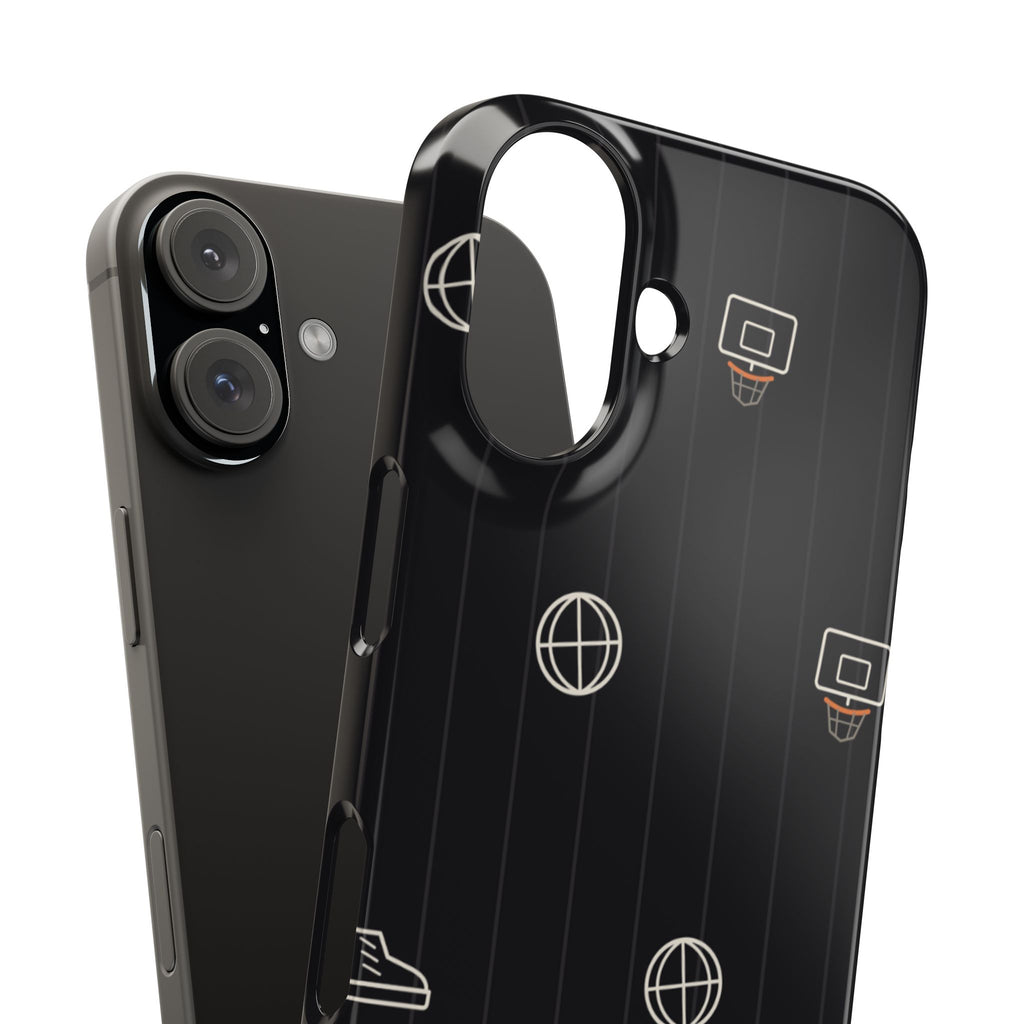Snap Case — Black Minimalist Basketball & Street Icons Phone Case