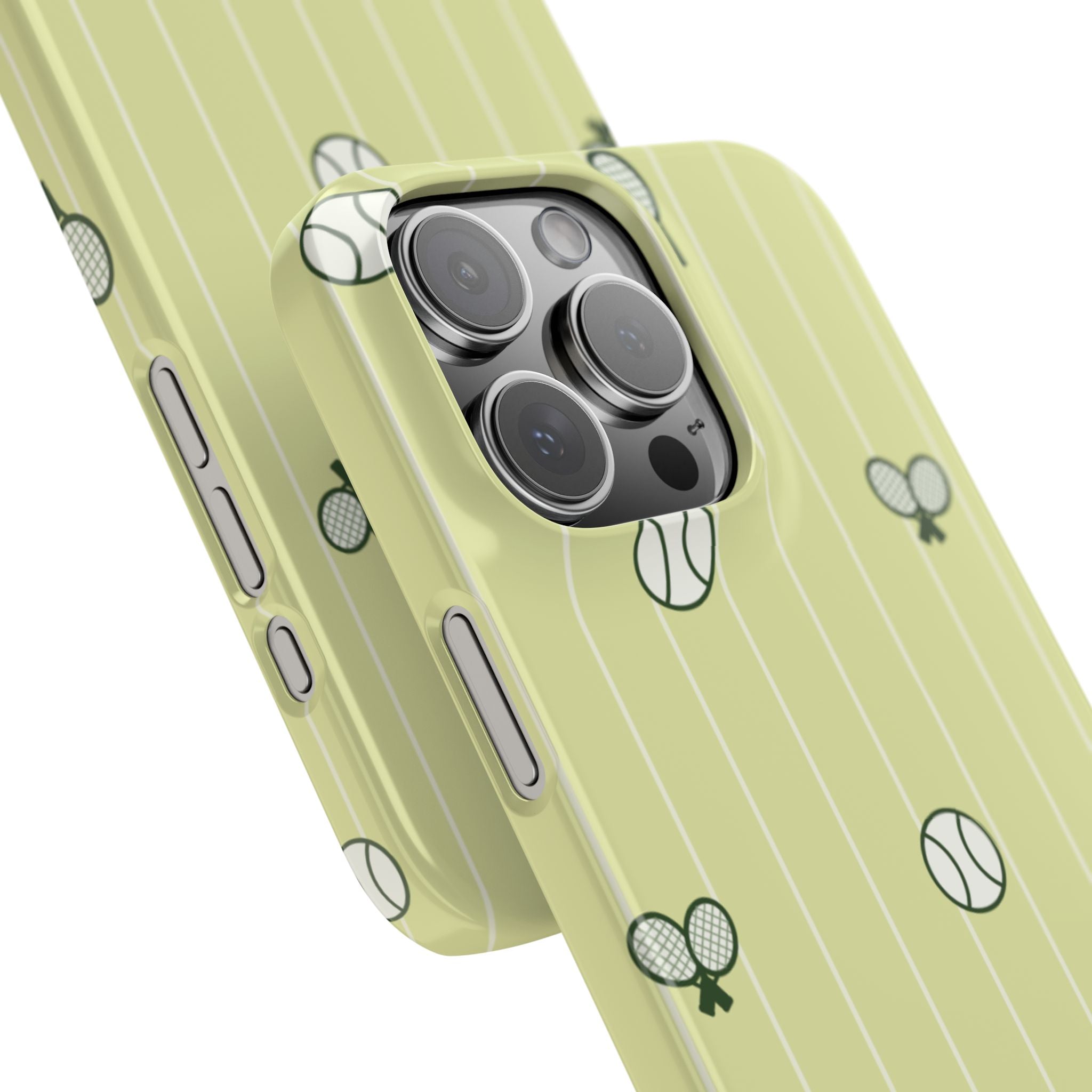 Tennis Pattern Phone Case — Yellow Racket & Ball Snap Case