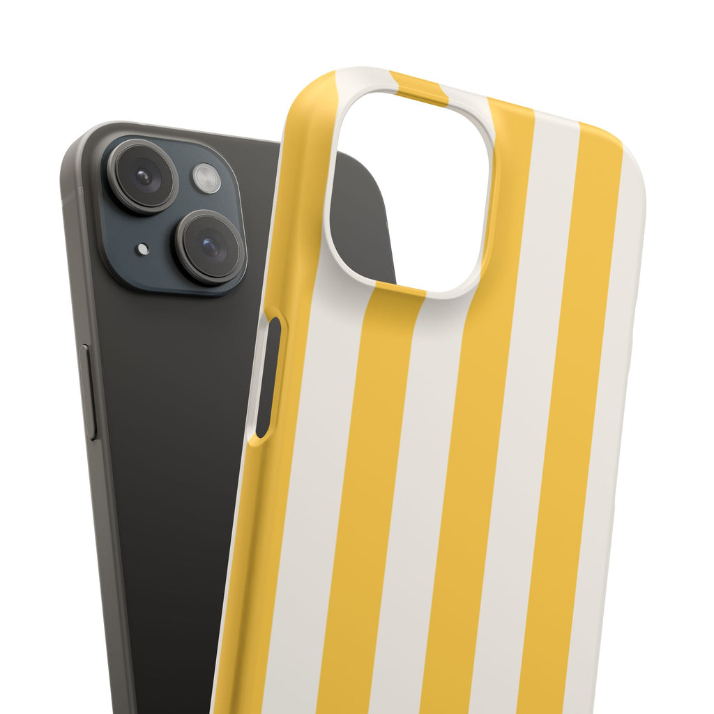 Yellow Stripe Phone Case — Bright Vertical Striped Snap Case