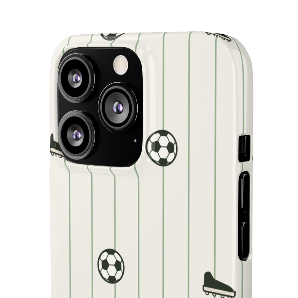 Soccer Pattern Snap Phone Case - Athletic Ball & Cleat Design