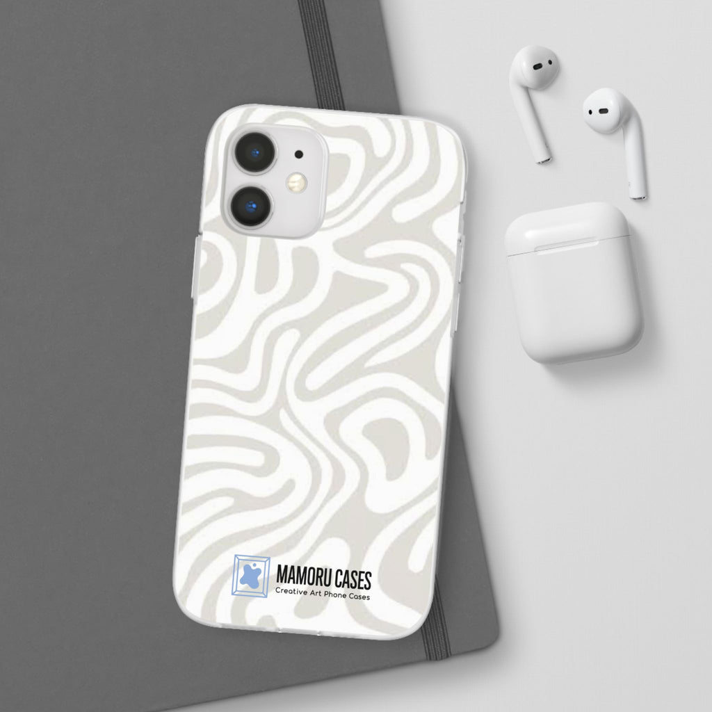 Abstract Neutral Swirl Phone Case — Flexible Protective Cover