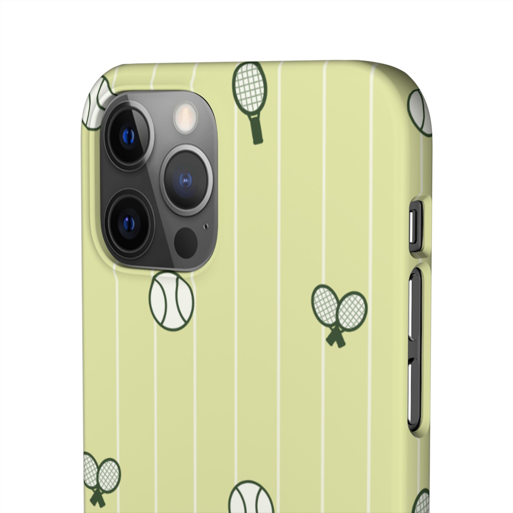 Tennis Pattern Phone Case — Yellow Racket & Ball Snap Case