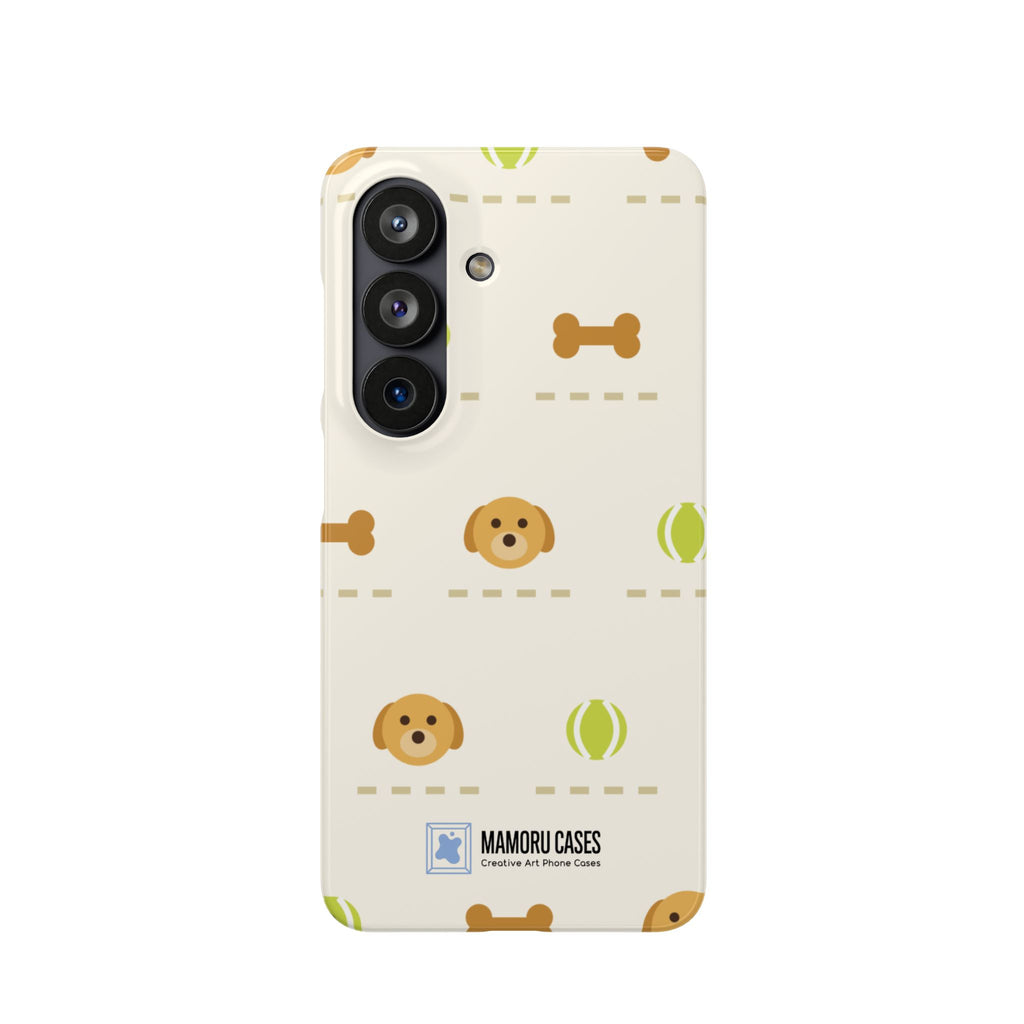 Cute Puppy Pattern Phone Case — Dog, Bone & Tennis Ball Snap Case