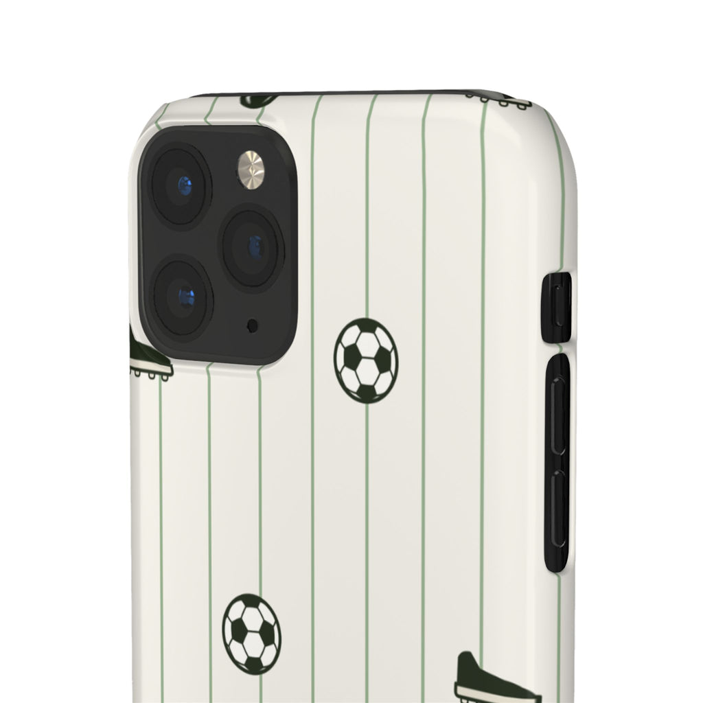 Soccer Pattern Snap Phone Case - Athletic Ball & Cleat Design