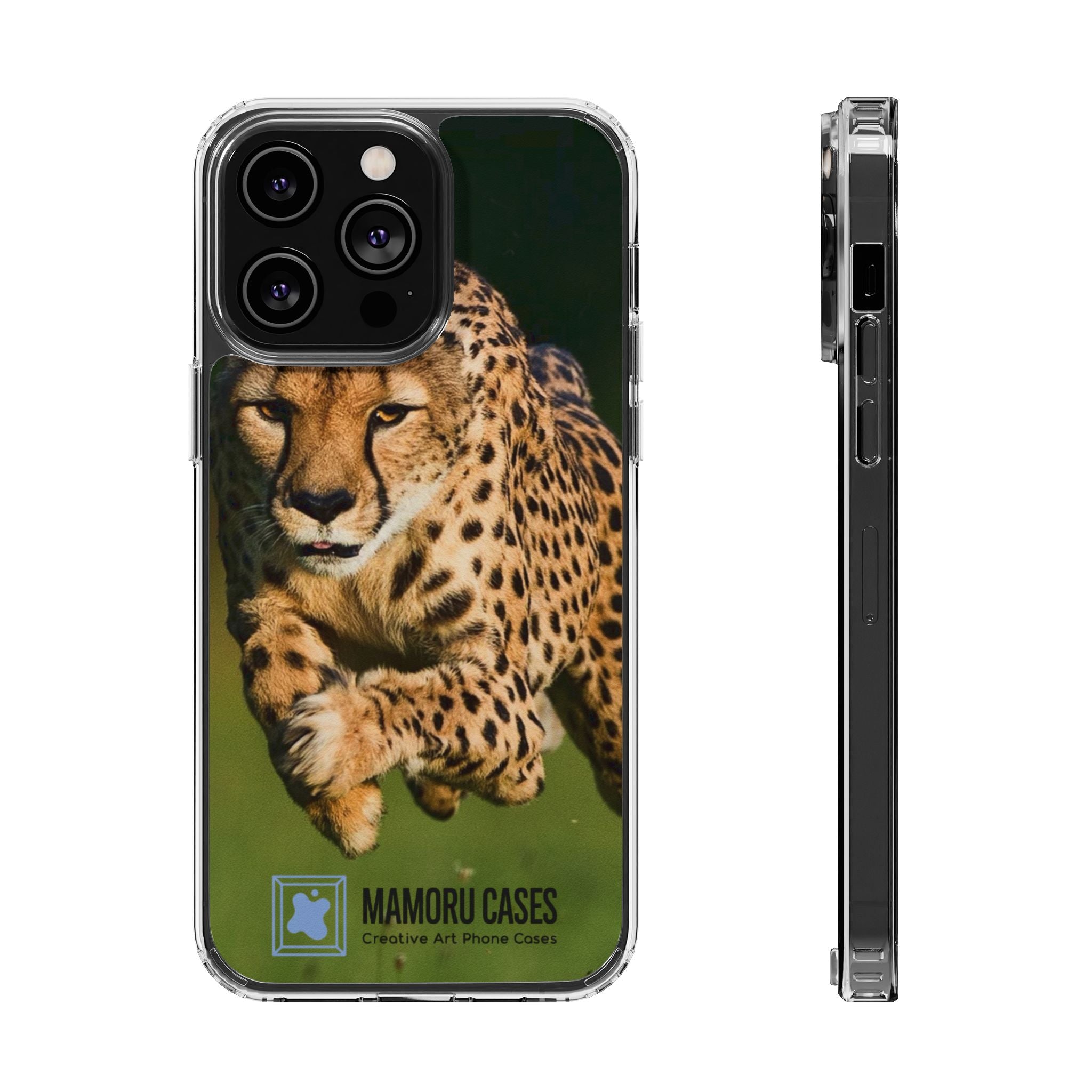Clear Magnetic Phone Case — Running Cheetah Art Design
