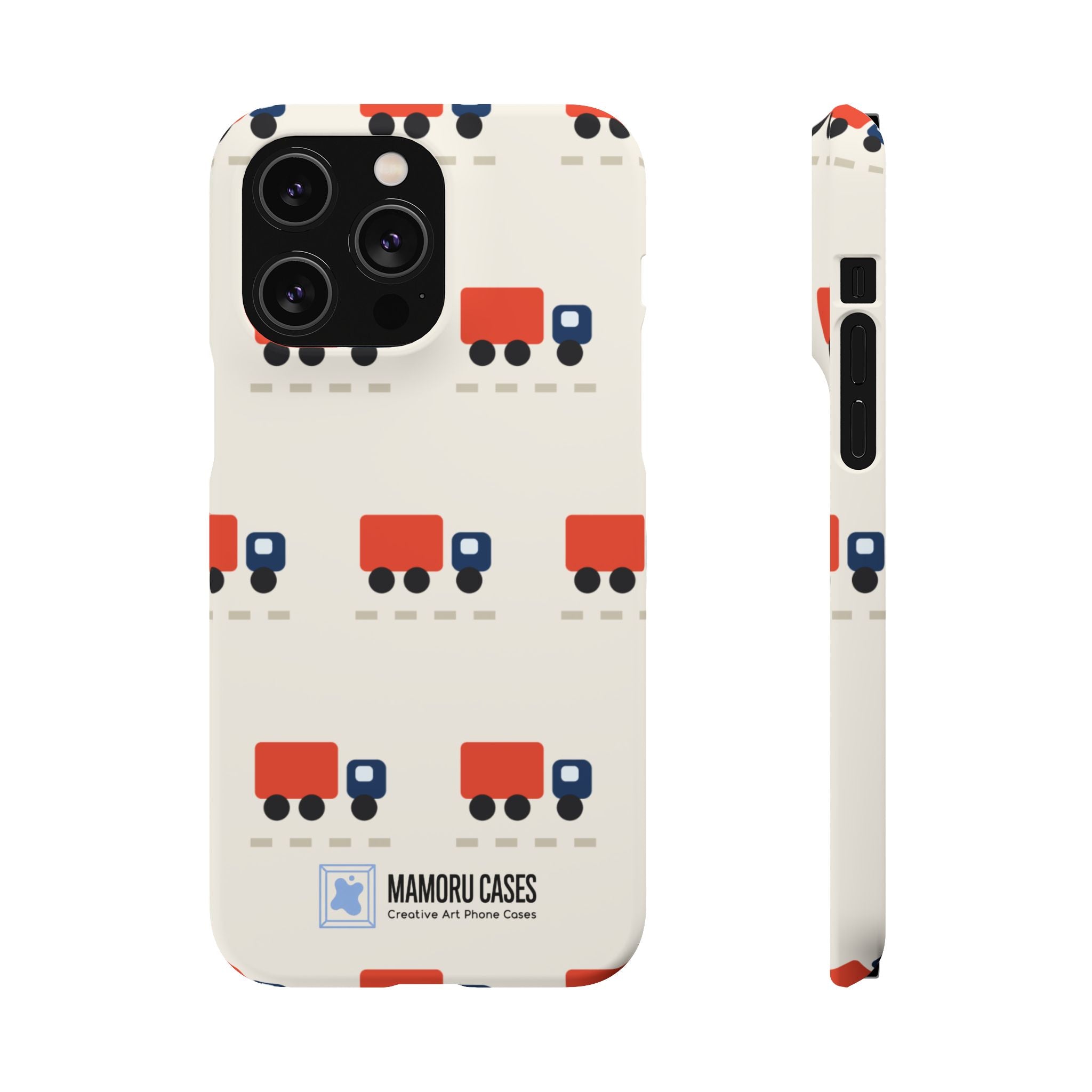 Truck Pattern Phone Case — Cute Red & Blue Delivery Truck iPhone Cover