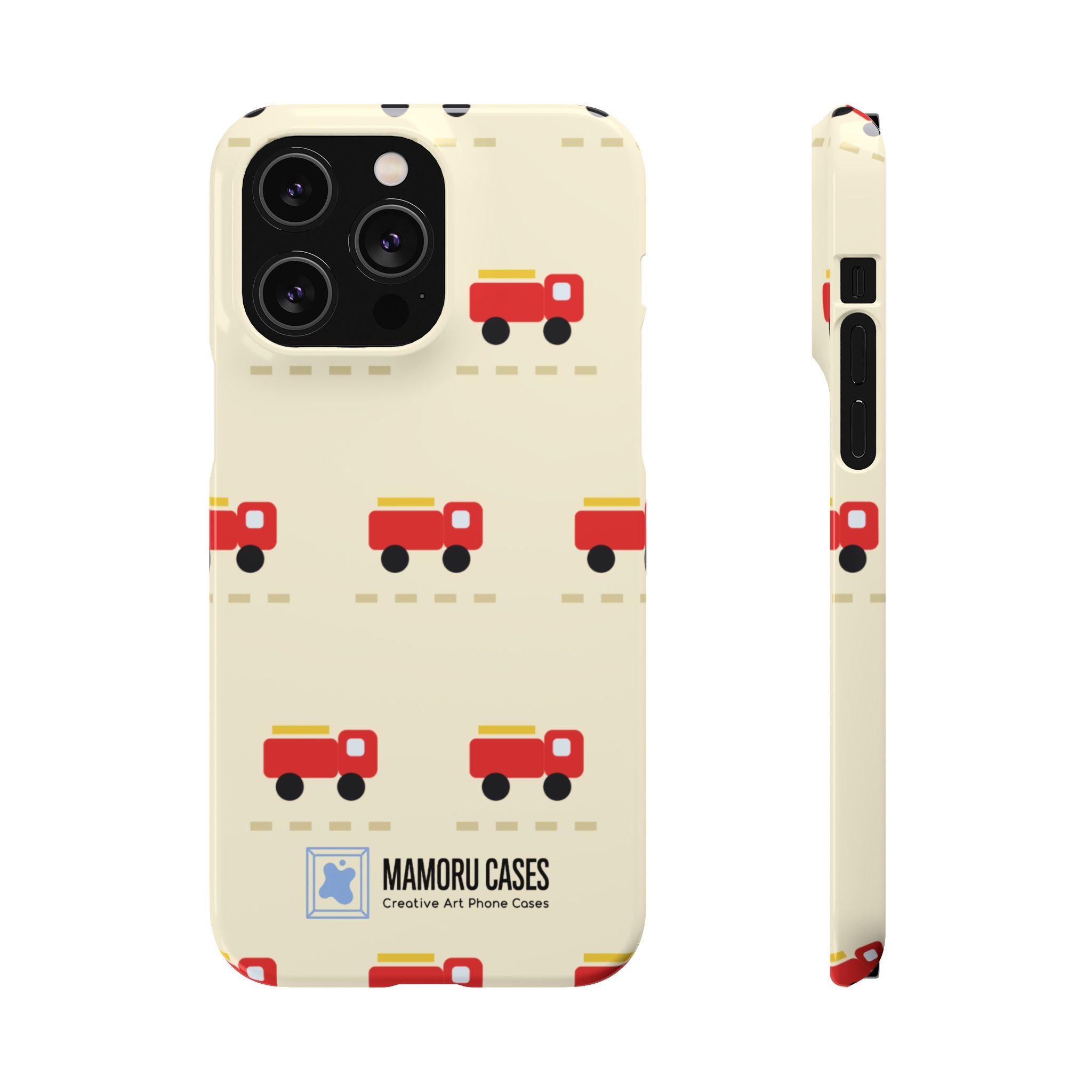 Fire Truck Pattern Phone Case — Cute Retro Kids iPhone Cover