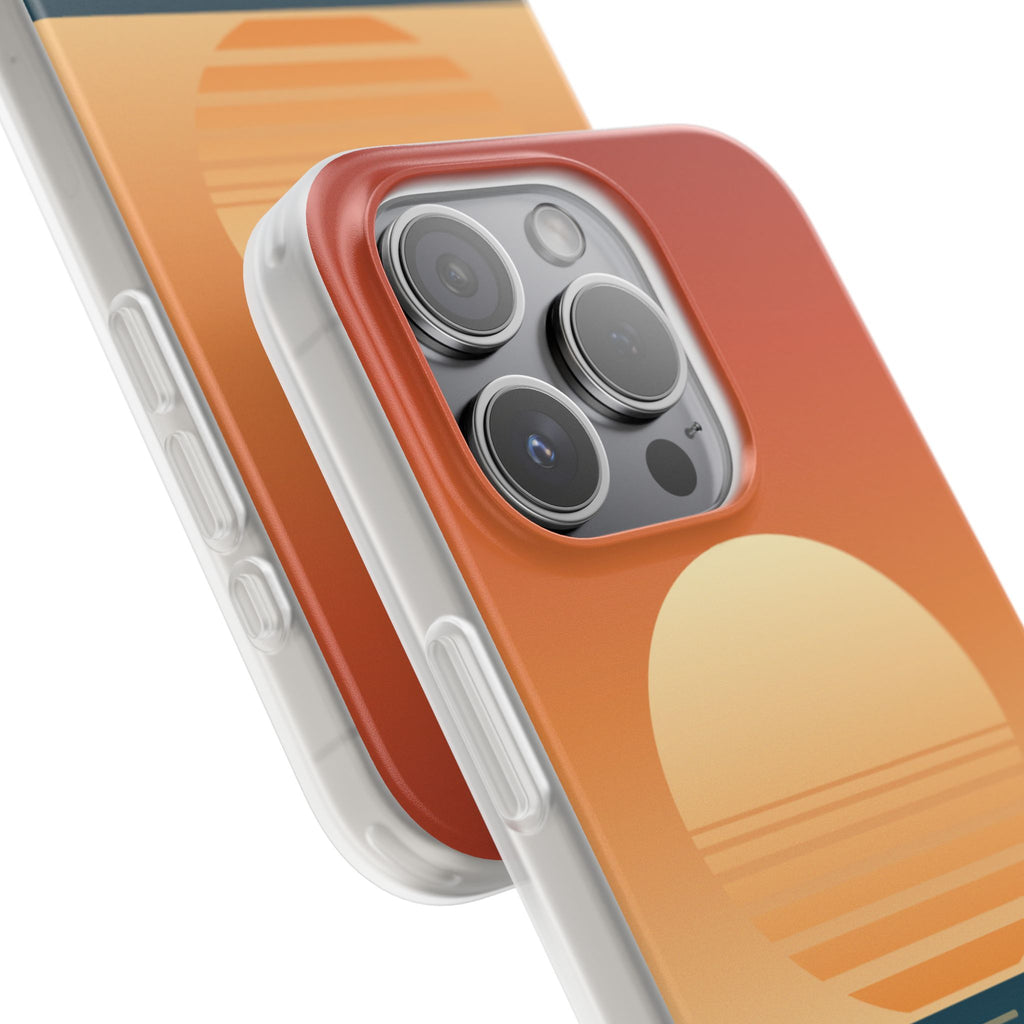 Sunset Horizon Phone Case — Minimal Beach Sunset Graphic for iPhone & Samsung