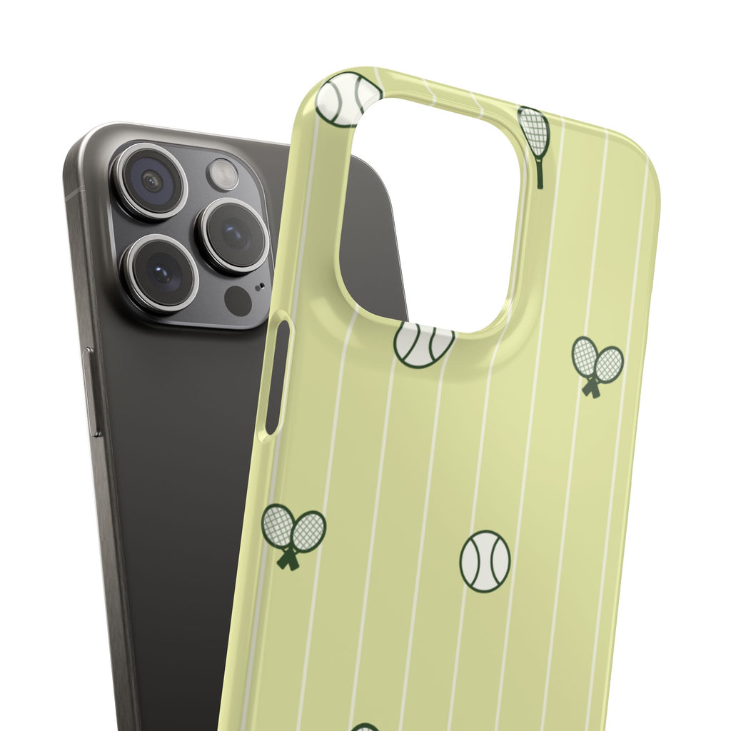 Tennis Pattern Phone Case — Yellow Racket & Ball Snap Case