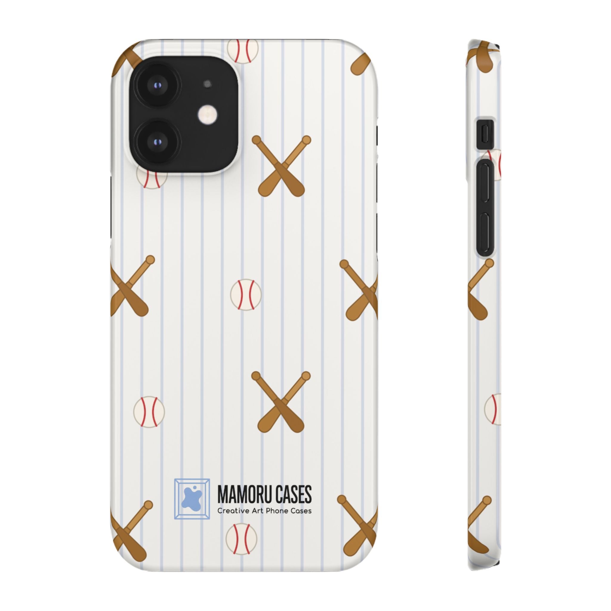 Baseball Pattern Phone Case — Bat & Ball Snap Case
