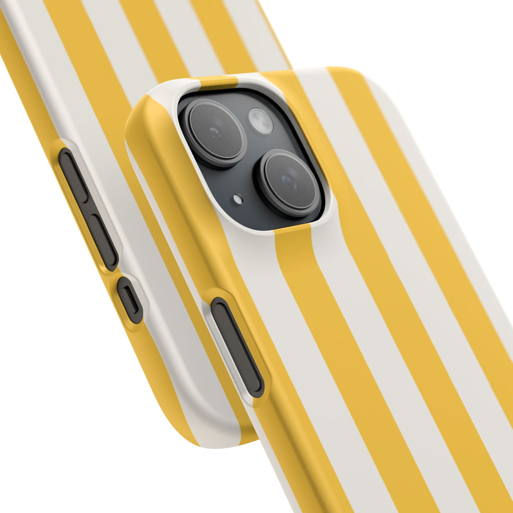 Yellow Stripe Phone Case — Bright Vertical Striped Snap Case