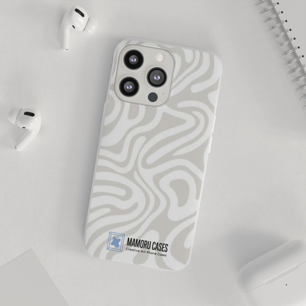 Abstract Neutral Swirl Phone Case — Flexible Protective Cover