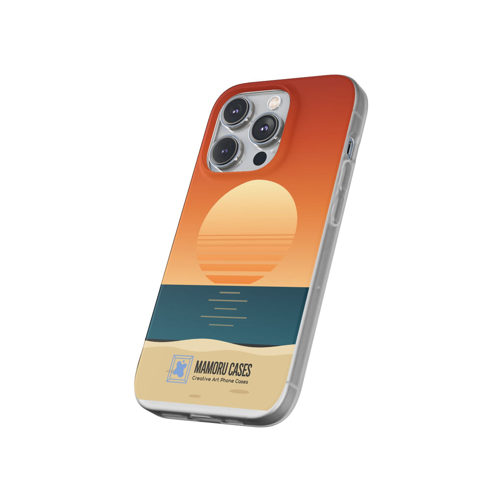 Sunset Horizon Phone Case — Minimal Beach Sunset Graphic for iPhone & Samsung