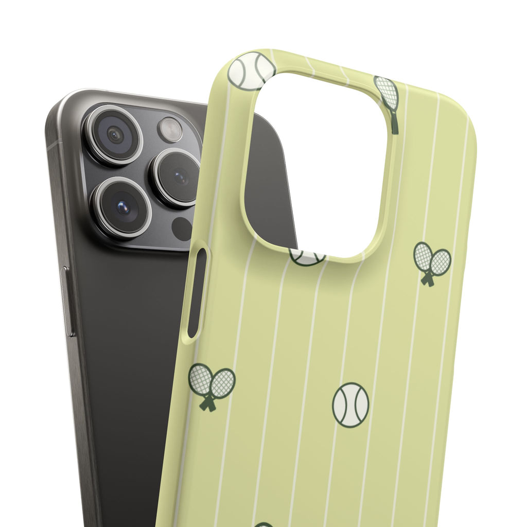 Tennis Pattern Phone Case — Yellow Racket & Ball Snap Case