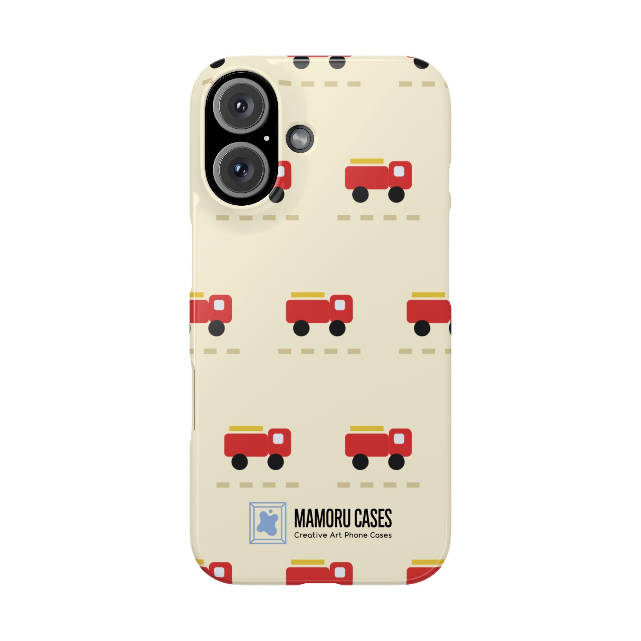 Fire Truck Pattern Phone Case — Cute Retro Kids iPhone Cover