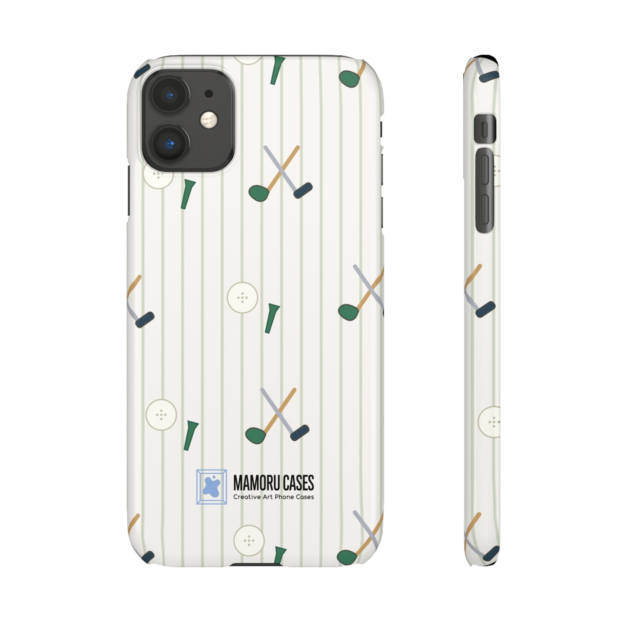 Mamoru Cases | Golf Pattern Snap Phone Case Tee & Mallet Design