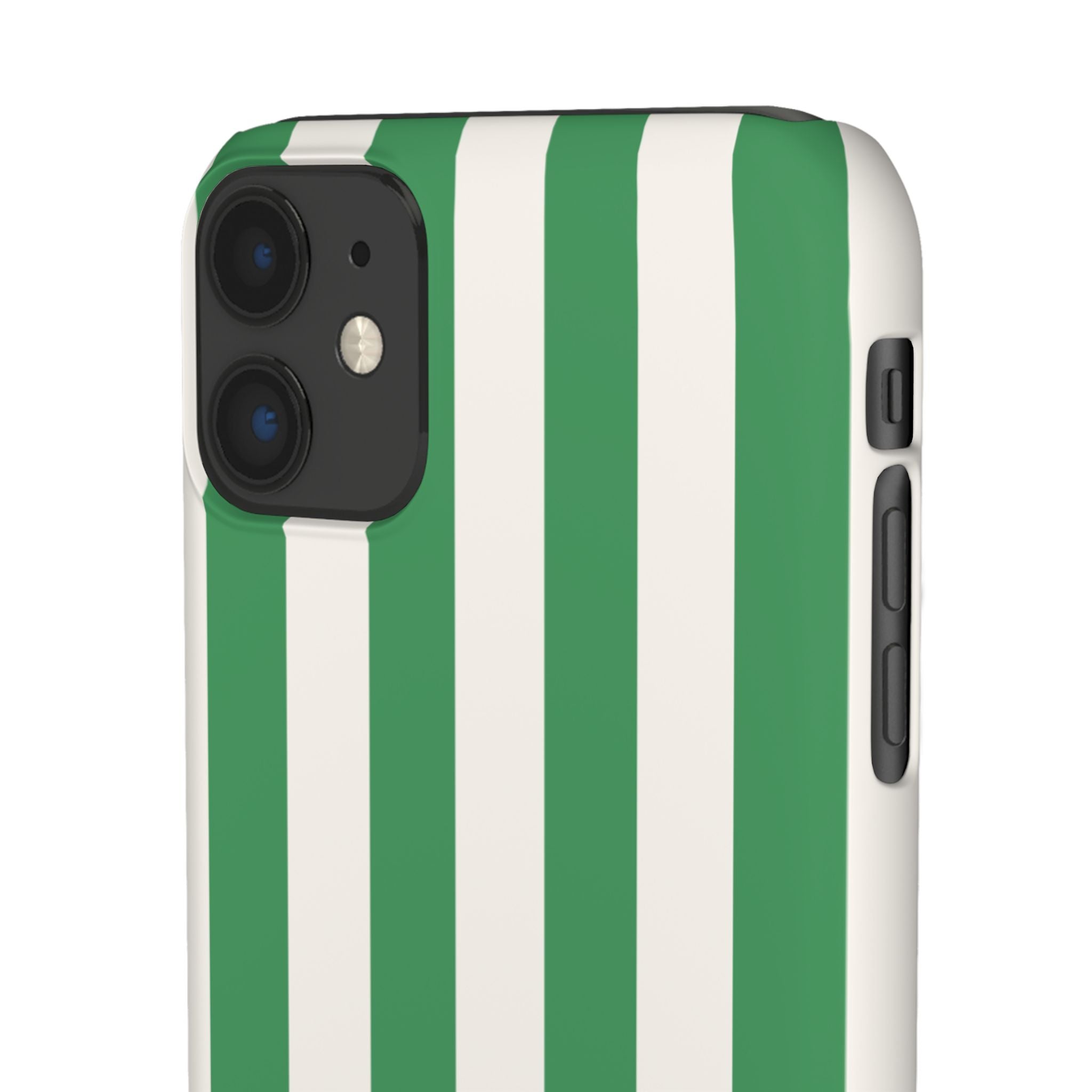 Green & White Stripe Phone Case — Snap-On Protective Cover