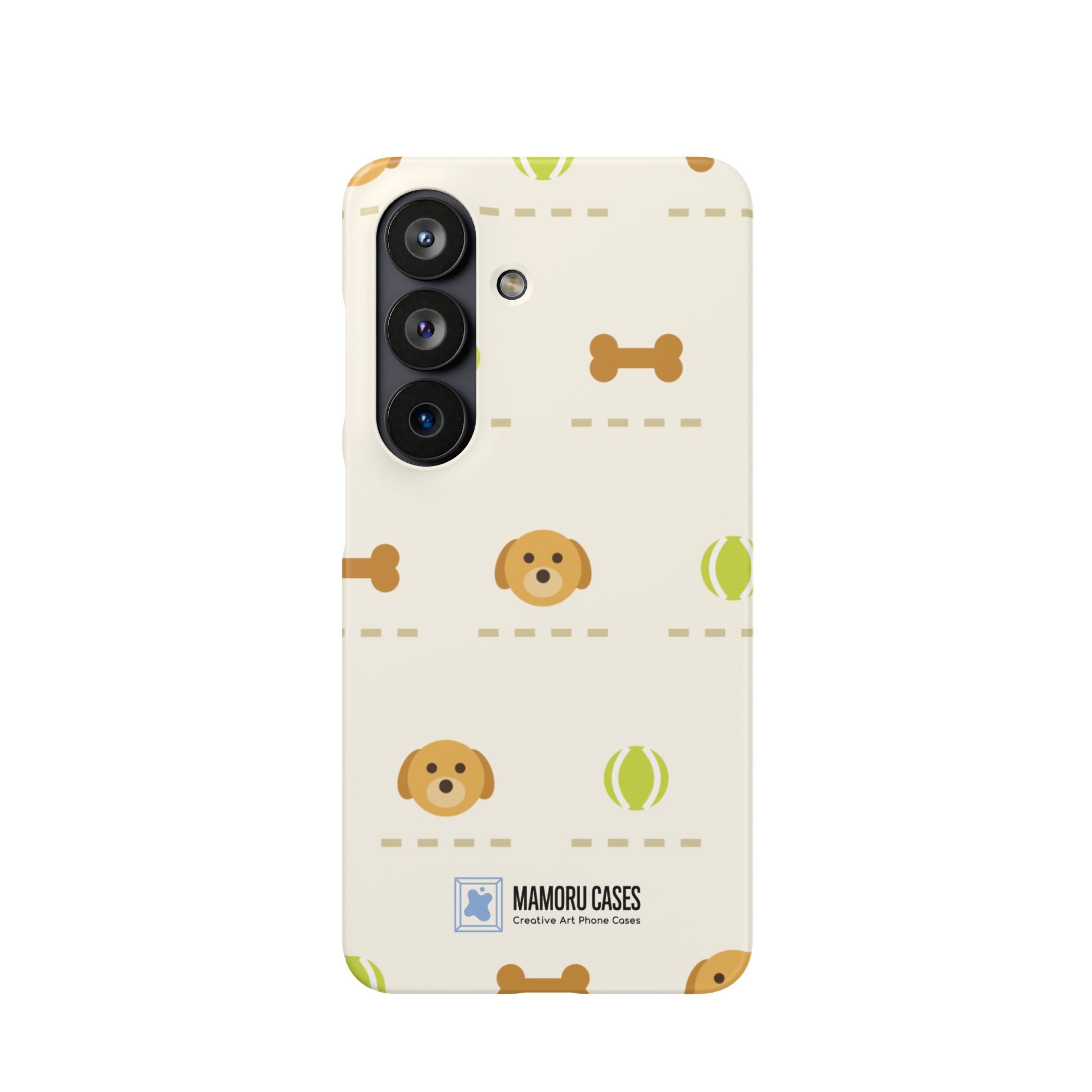 Cute Puppy Pattern Phone Case — Dog, Bone & Tennis Ball Snap Case
