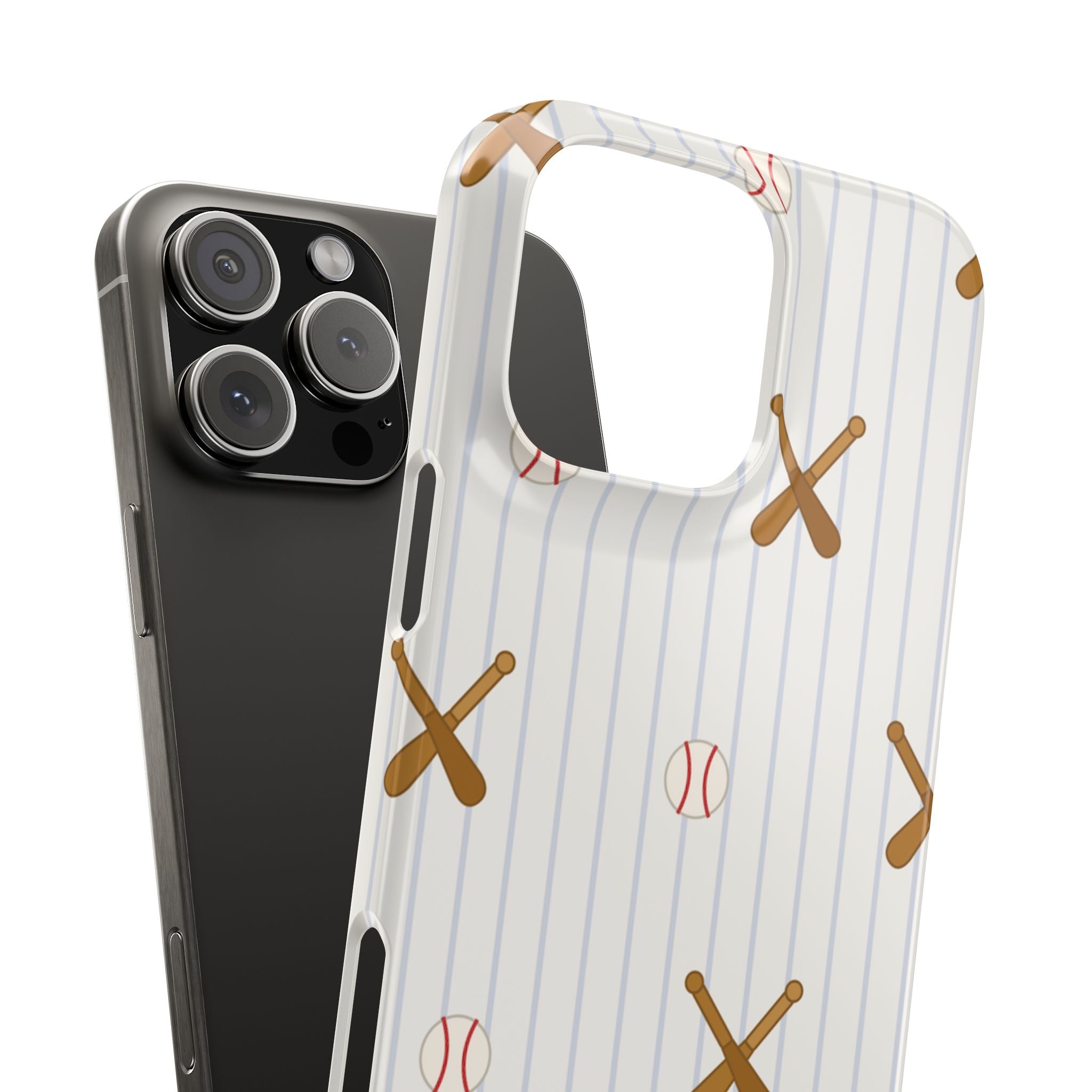 Baseball Pattern Phone Case — Bat & Ball Snap Case