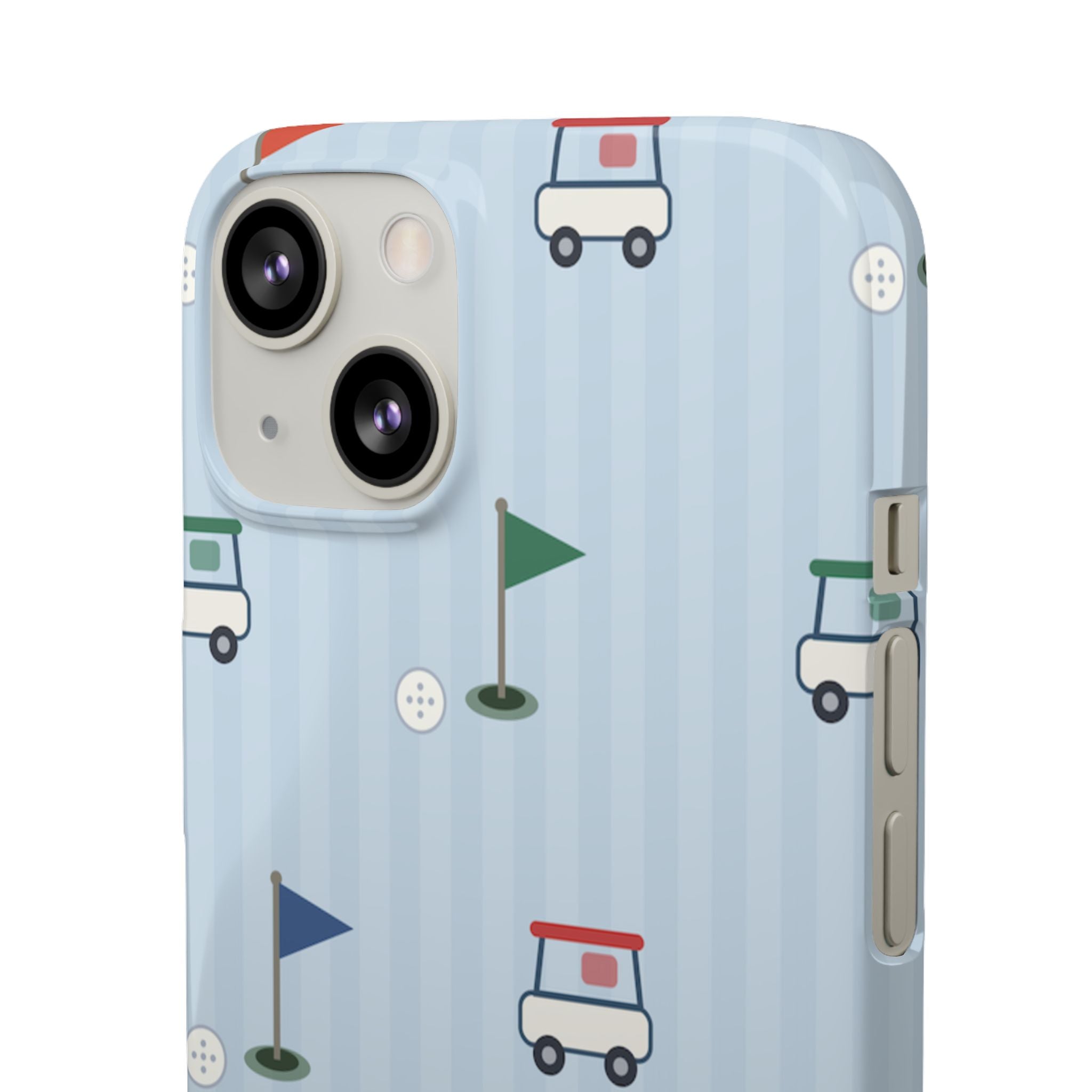 Golf Cart Pattern Phone Case – Cute Blue Golf Course Snap Case