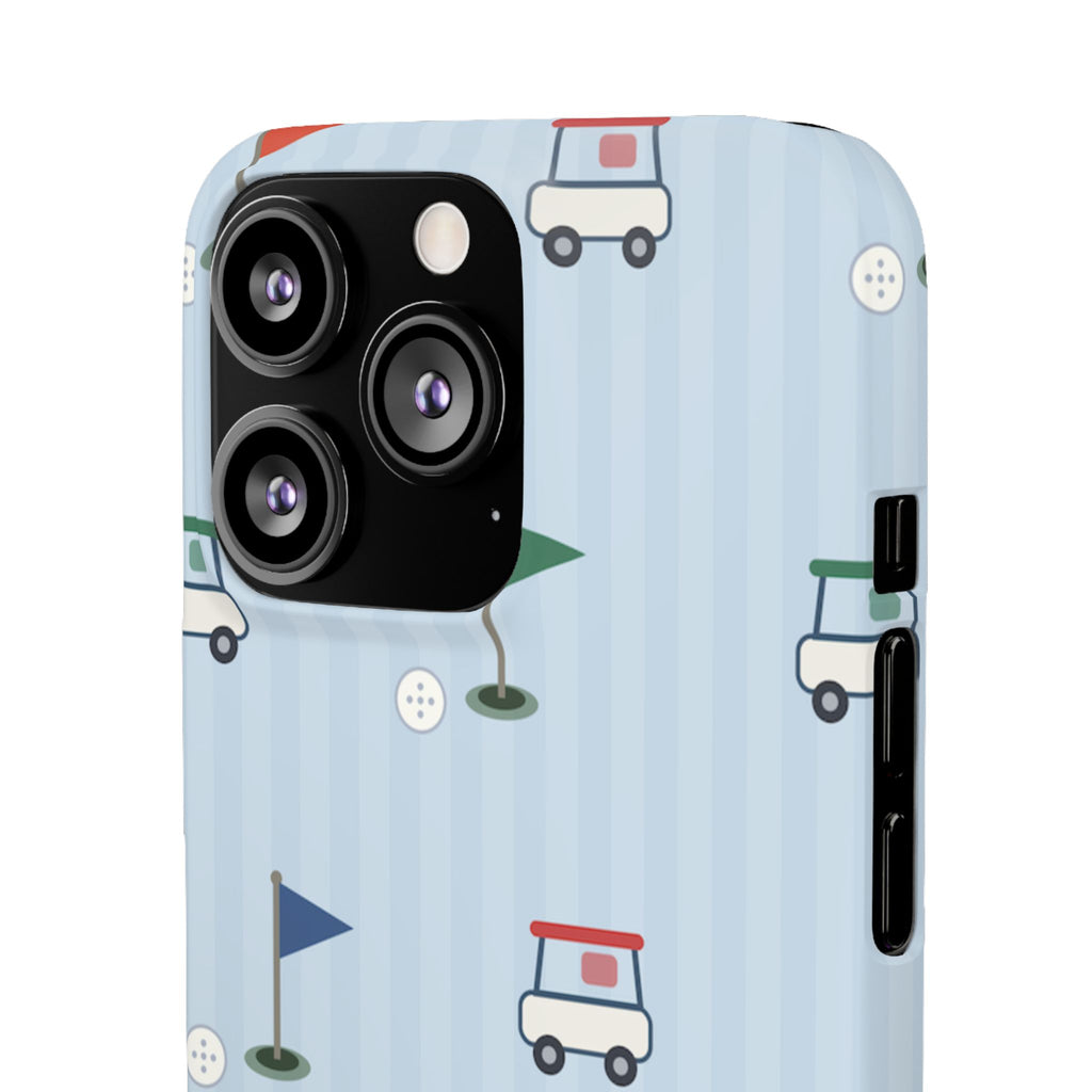 Golf Cart Pattern Phone Case – Cute Blue Golf Course Snap Case