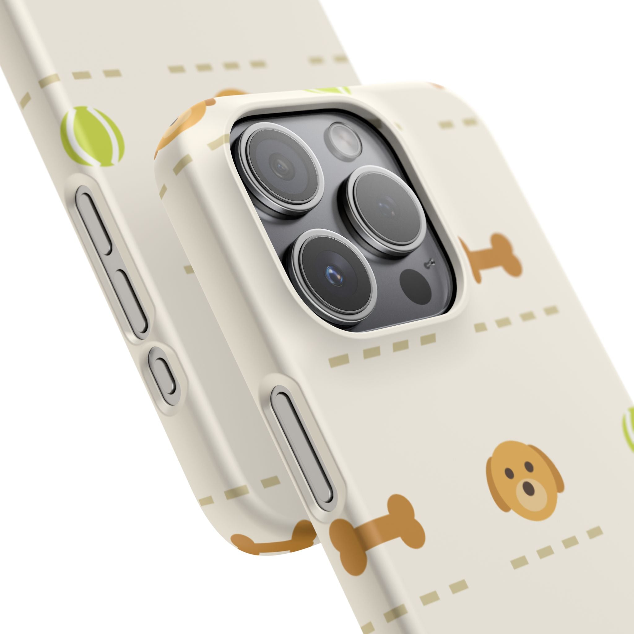Cute Puppy Pattern Phone Case — Dog, Bone & Tennis Ball Snap Case