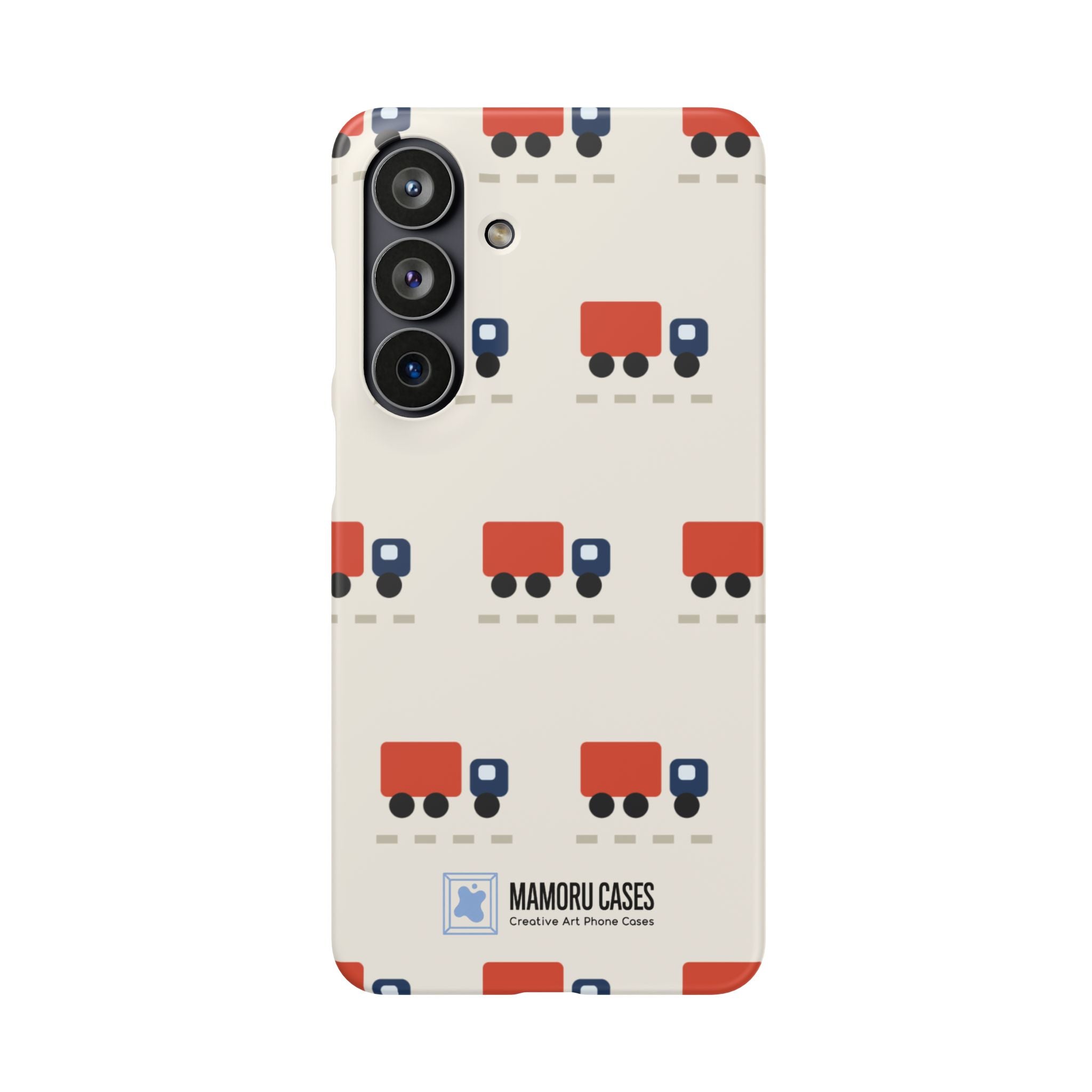 Truck Pattern Phone Case — Cute Red & Blue Delivery Truck iPhone Cover
