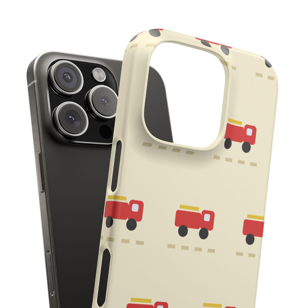 Fire Truck Pattern Phone Case — Cute Retro Kids iPhone Cover