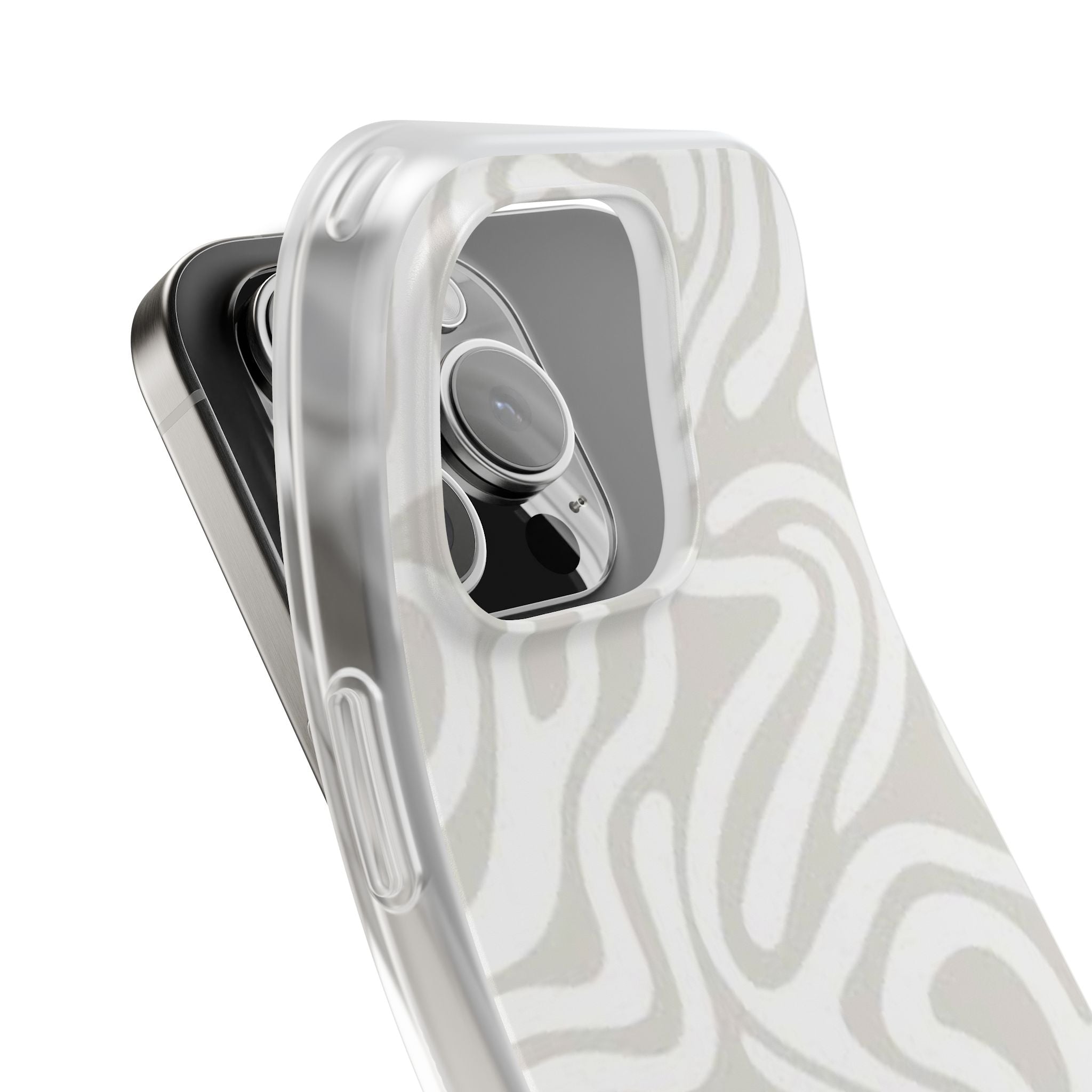 Abstract Neutral Swirl Phone Case — Flexible Protective Cover