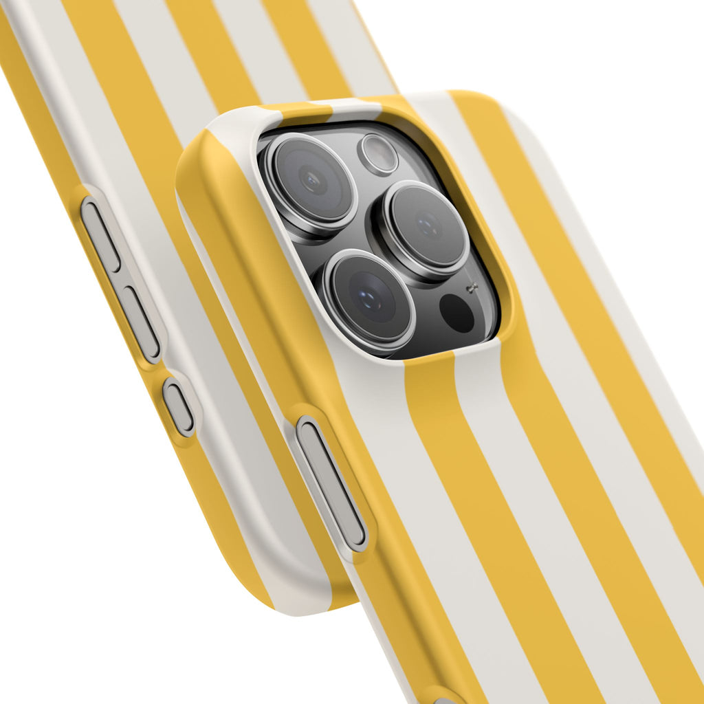 Yellow Stripe Phone Case — Bright Vertical Striped Snap Case