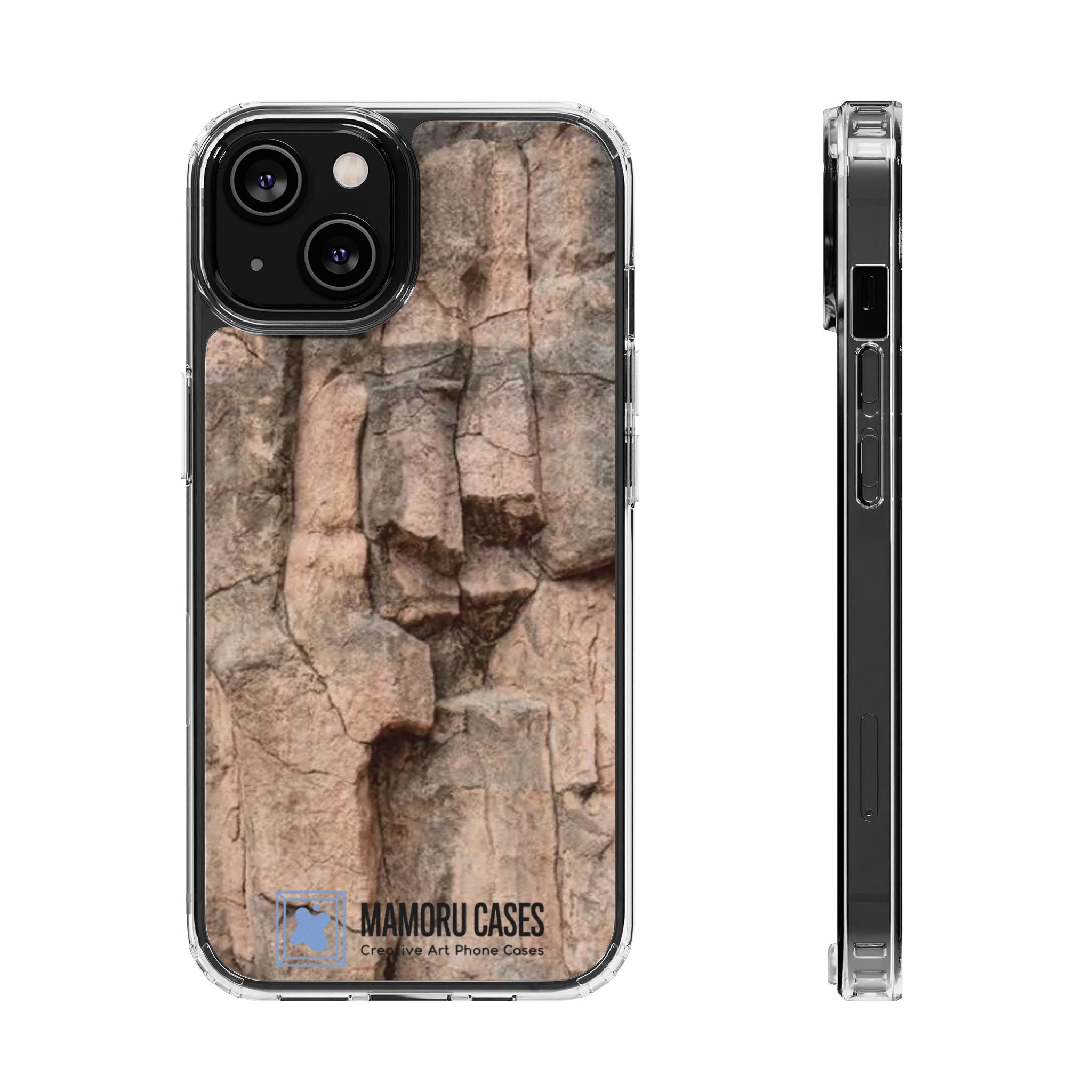 Phone Case — Clear Impact-Resistant Bark Texture Magnetic Cover