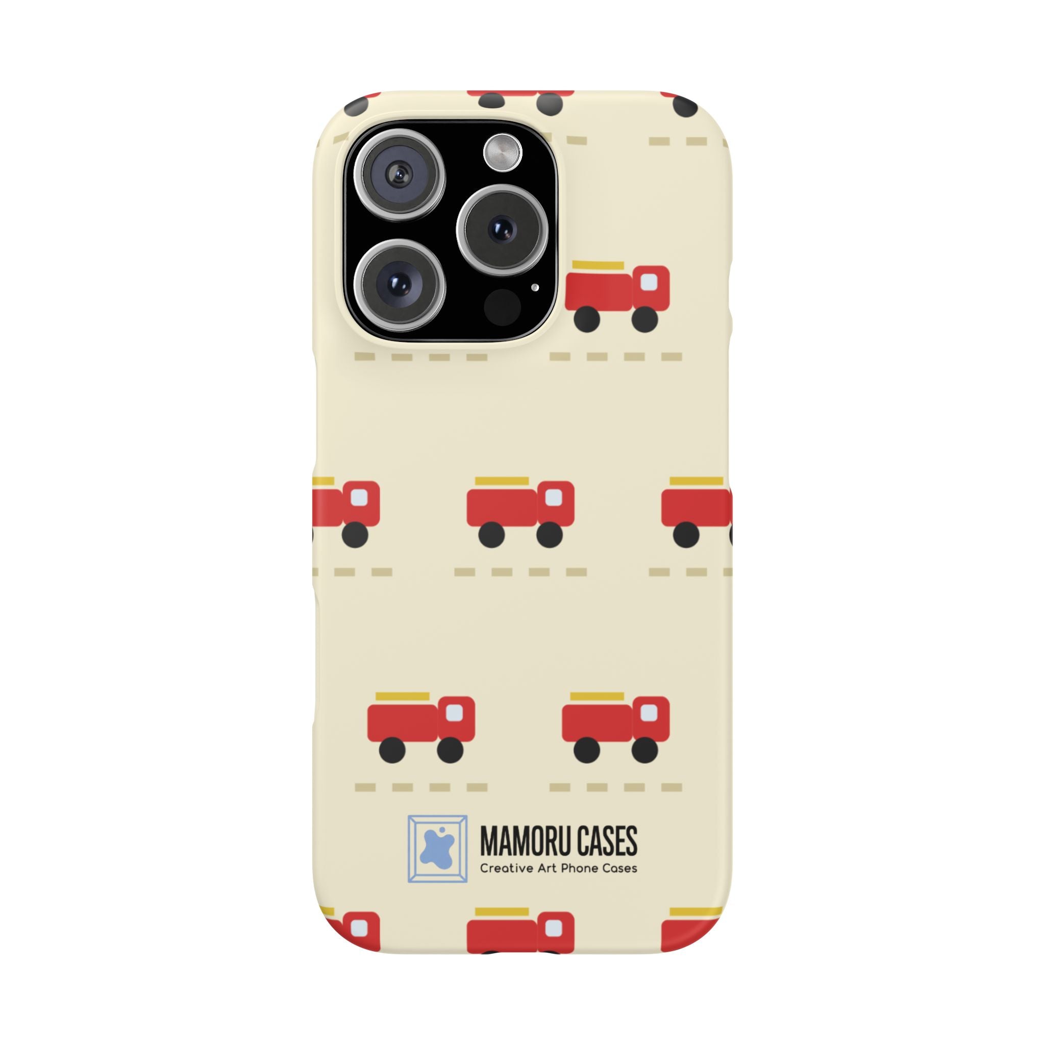 Fire Truck Pattern Phone Case — Cute Retro Kids iPhone Cover